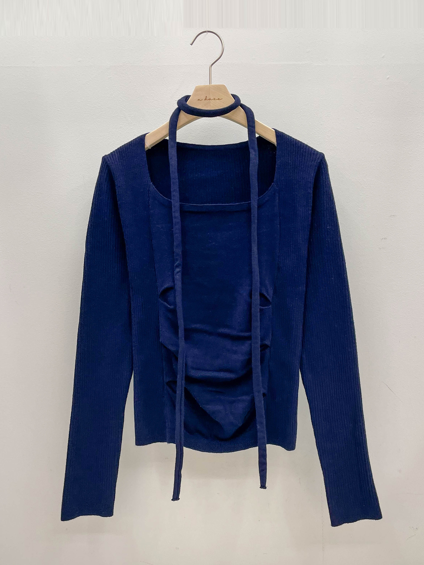 ラウンドネックベーシック長袖ニットマフラー付 | 詳細画像19