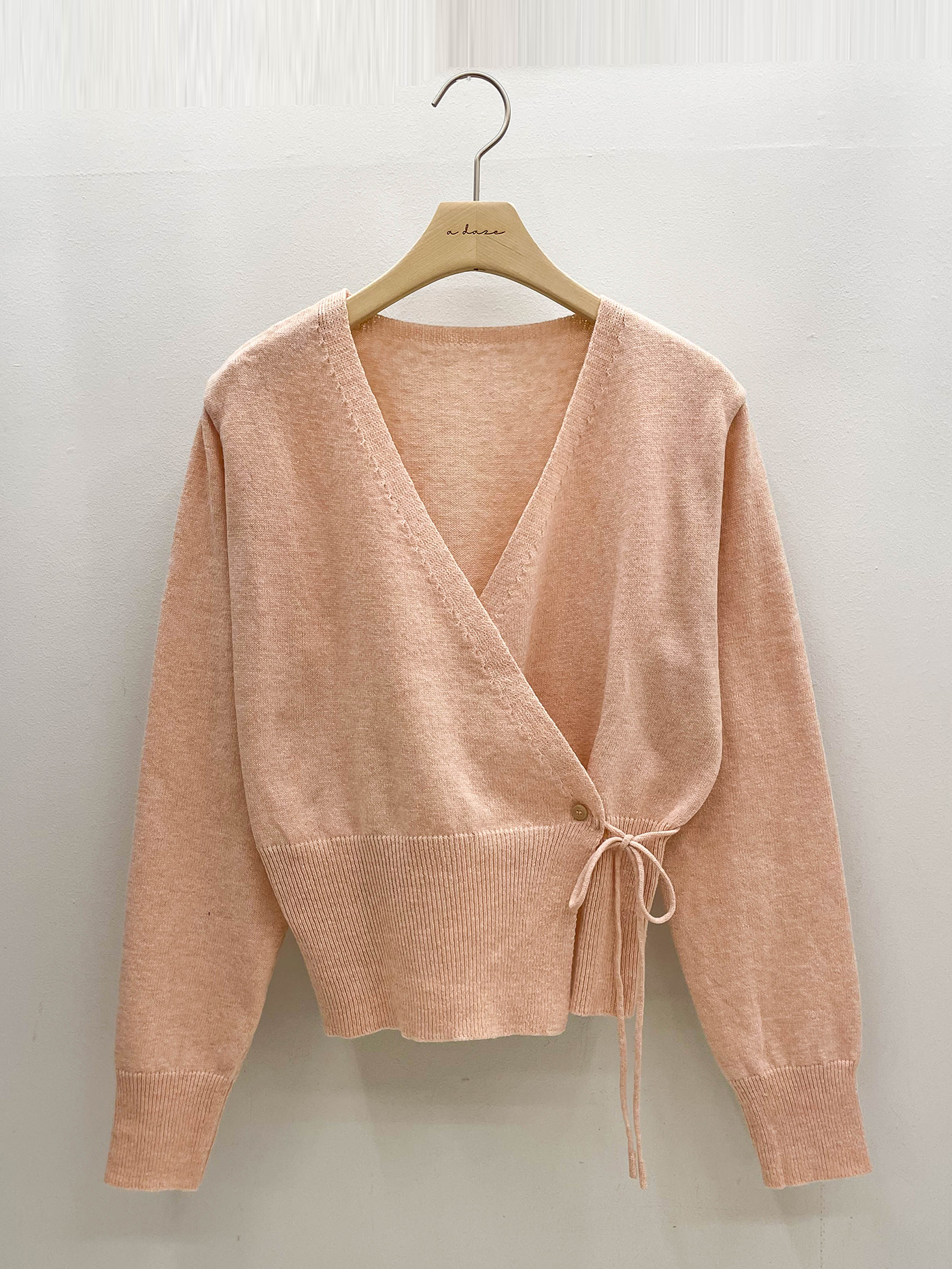 ニットボタンVネックドローストリング長袖カーディガン | 詳細画像16