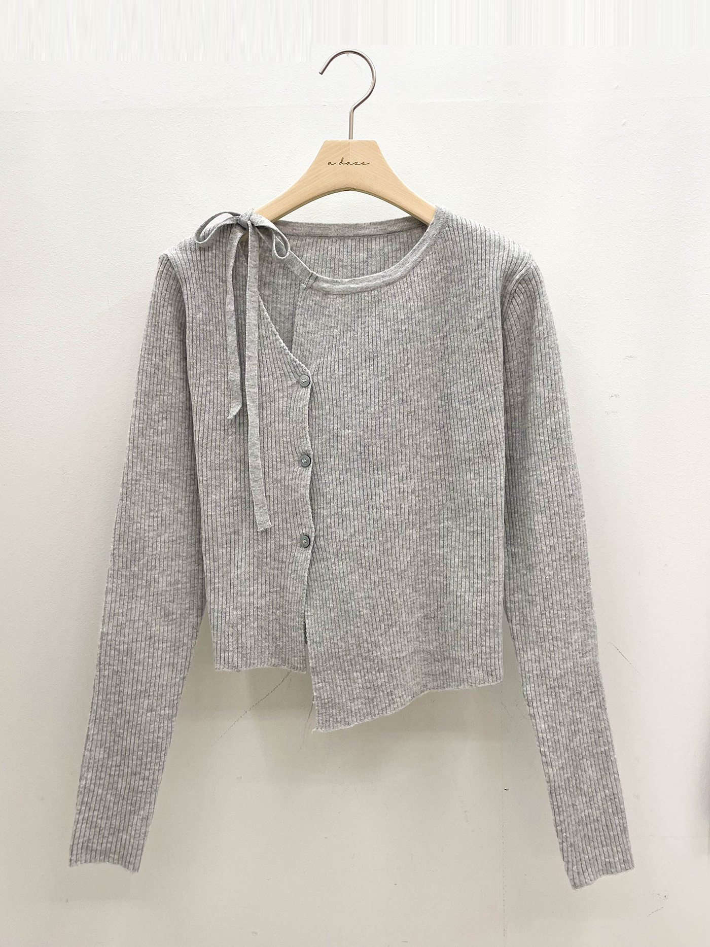 ニットボタンドローストリング長袖カーディガン | 詳細画像17