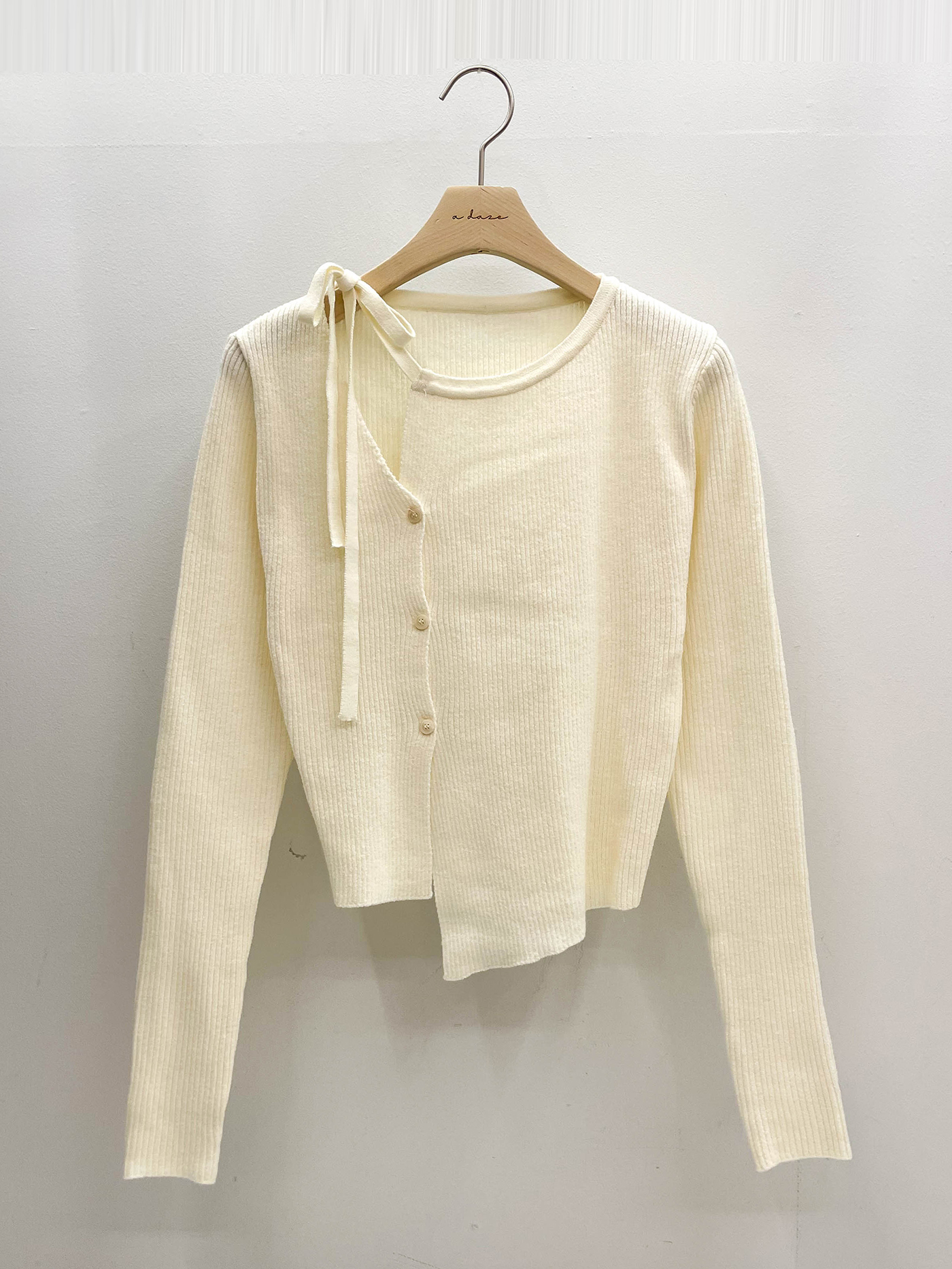 ニットボタンドローストリング長袖カーディガン | 詳細画像18