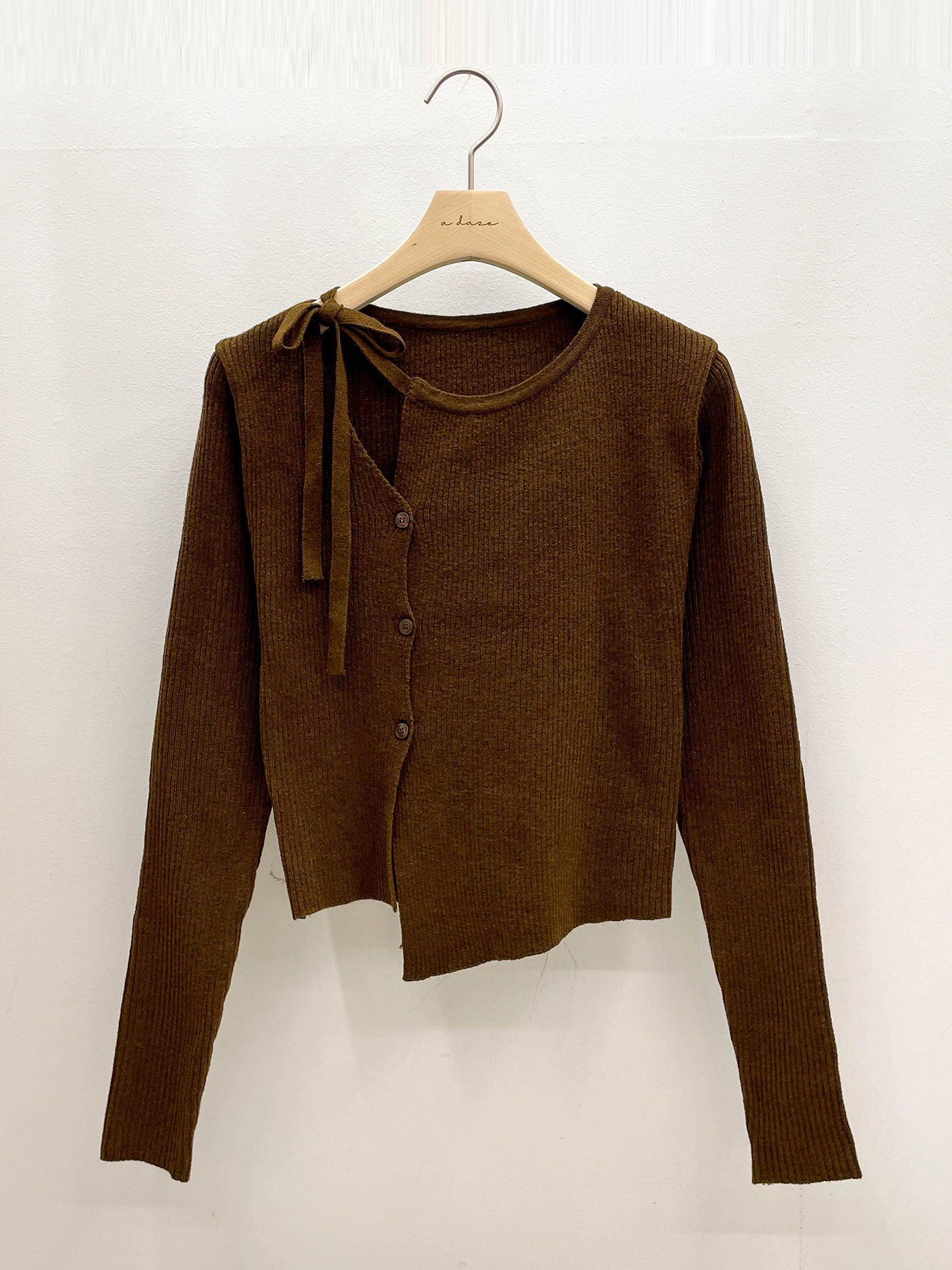 ニットボタンドローストリング長袖カーディガン | 詳細画像19