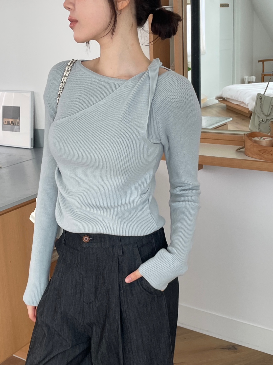 ベーシックレイヤード風長袖ニット | 詳細画像12