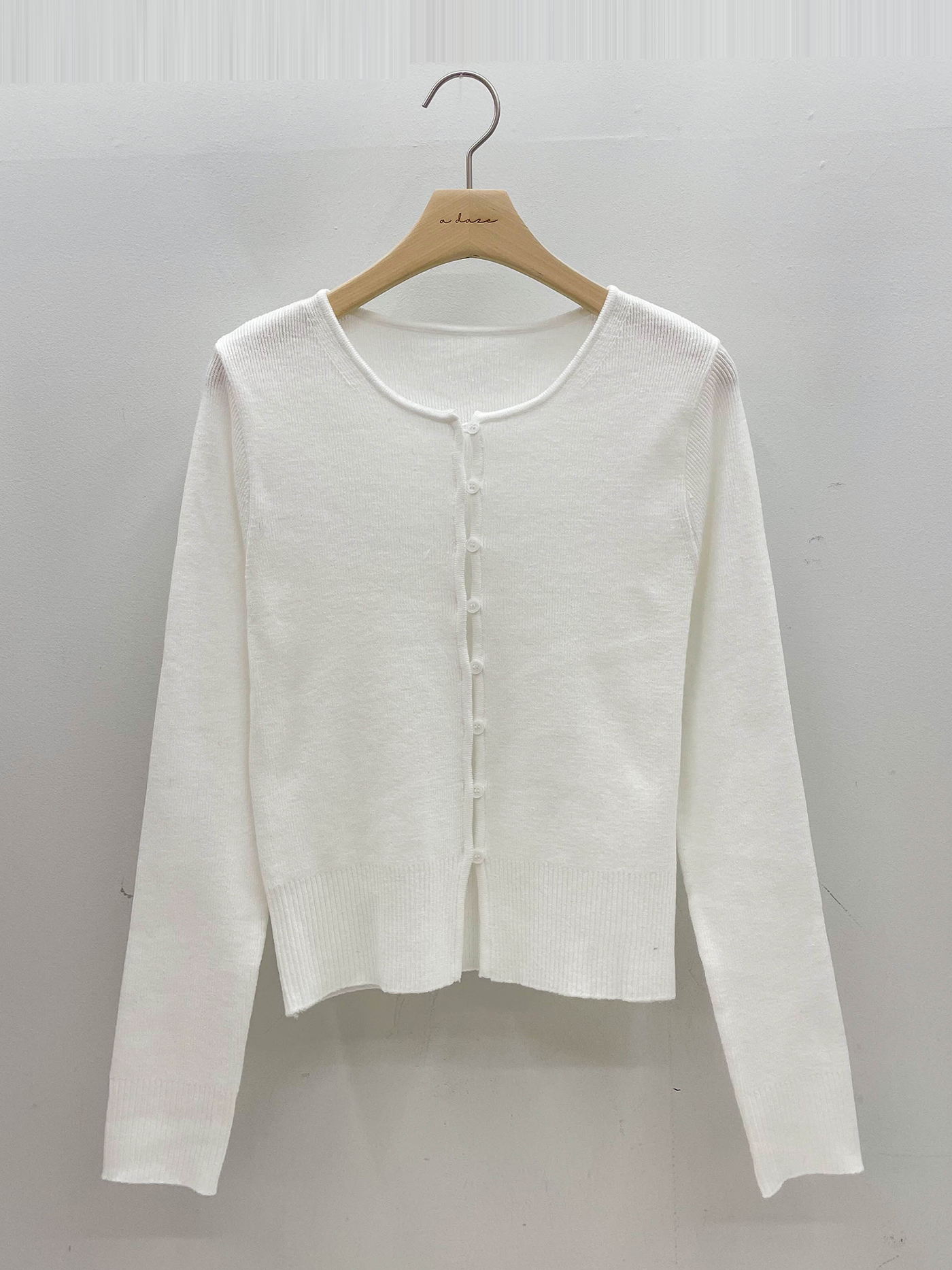 ボタンラウンドネックベーシックスリム長袖カーディガン | 詳細画像18