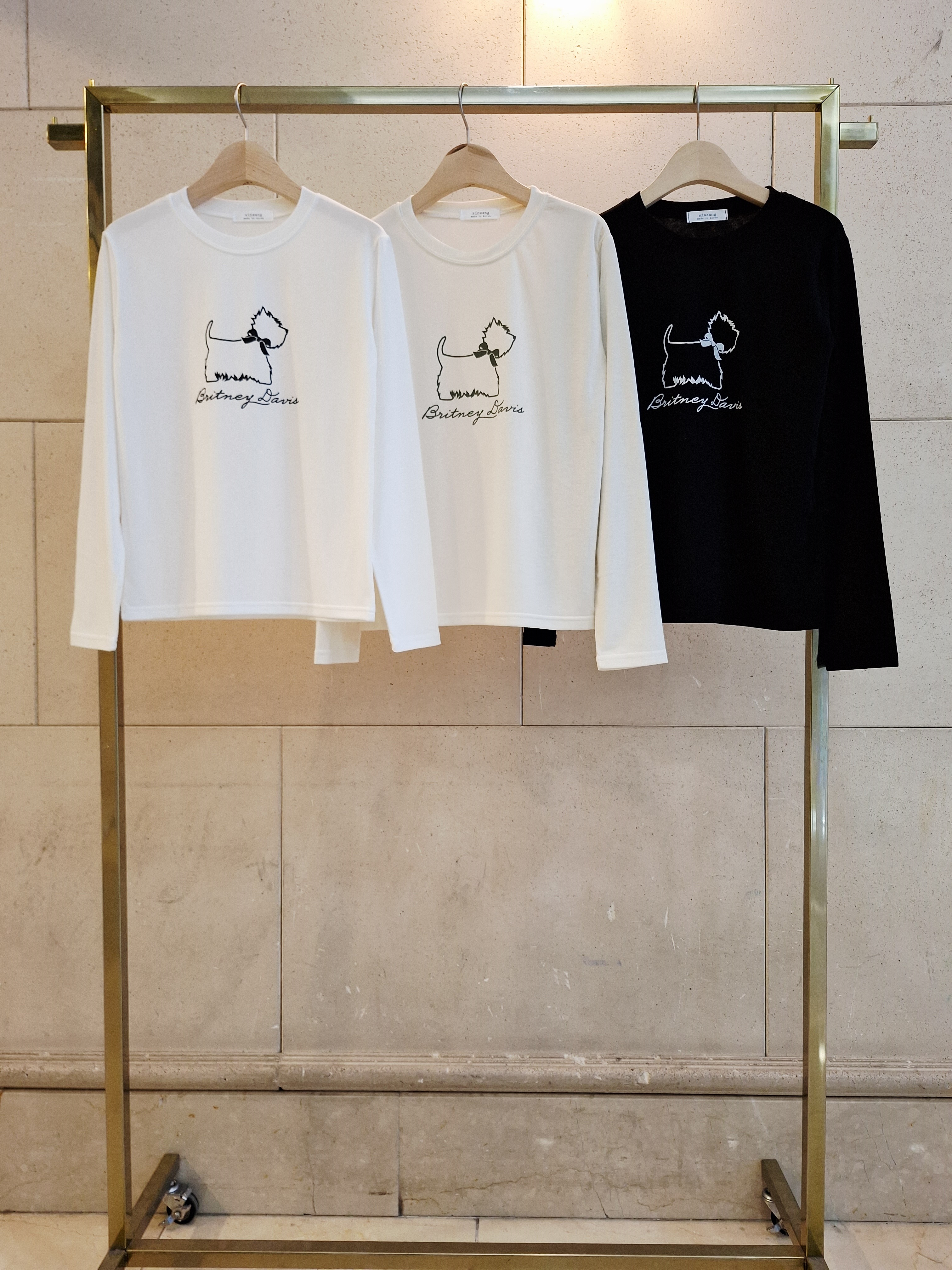 ラウンドネックベーシックスリム長袖ロゴTシャツ | 詳細画像2