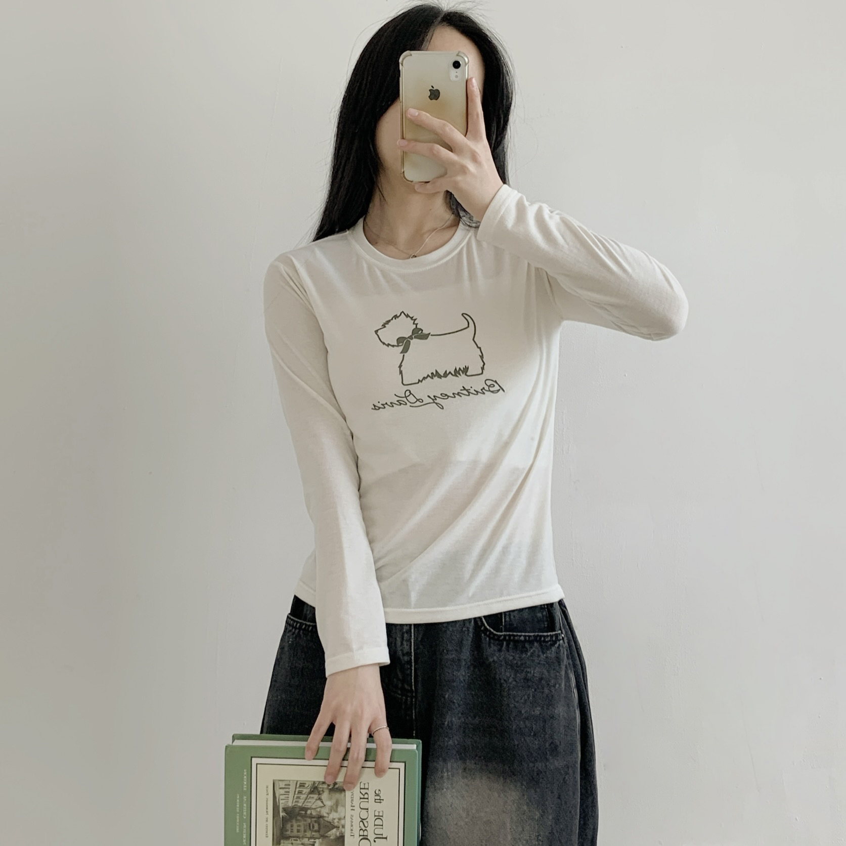 ラウンドネックベーシックスリム長袖ロゴTシャツ | 詳細画像6