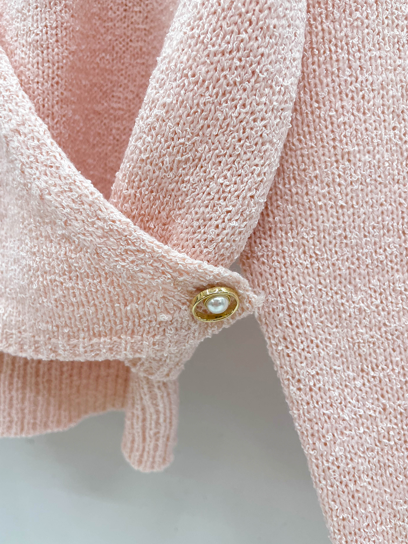 ラップパール調ボタンレイヤード風長袖ニットカーディガン | 詳細画像16