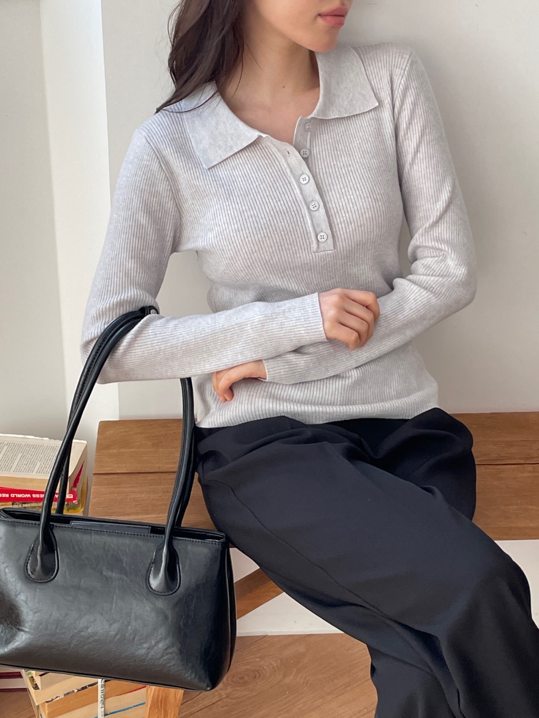 ボタンカラーベーシック長袖ニット | 詳細画像6