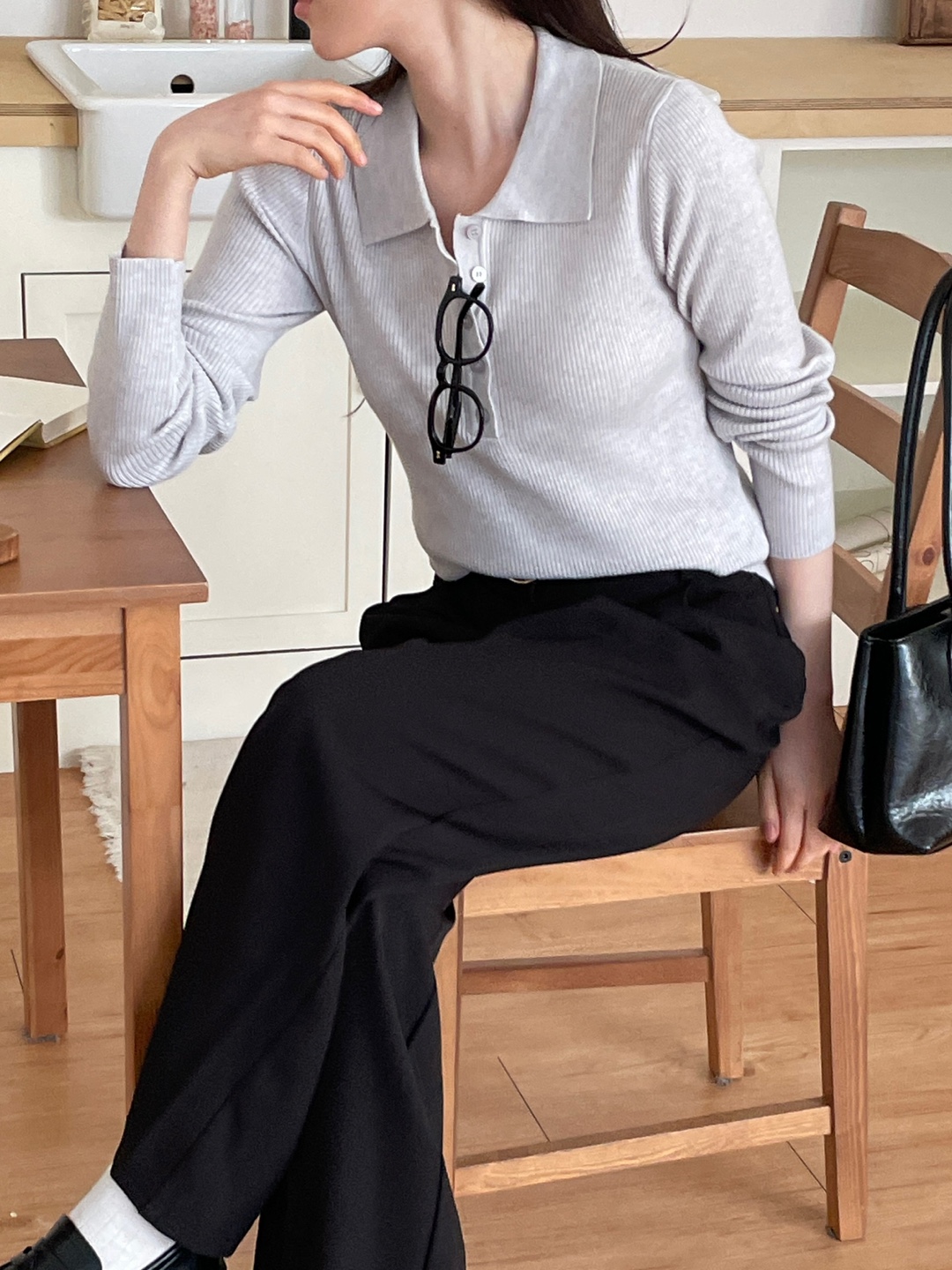 ボタンカラーベーシック長袖ニット | 詳細画像8