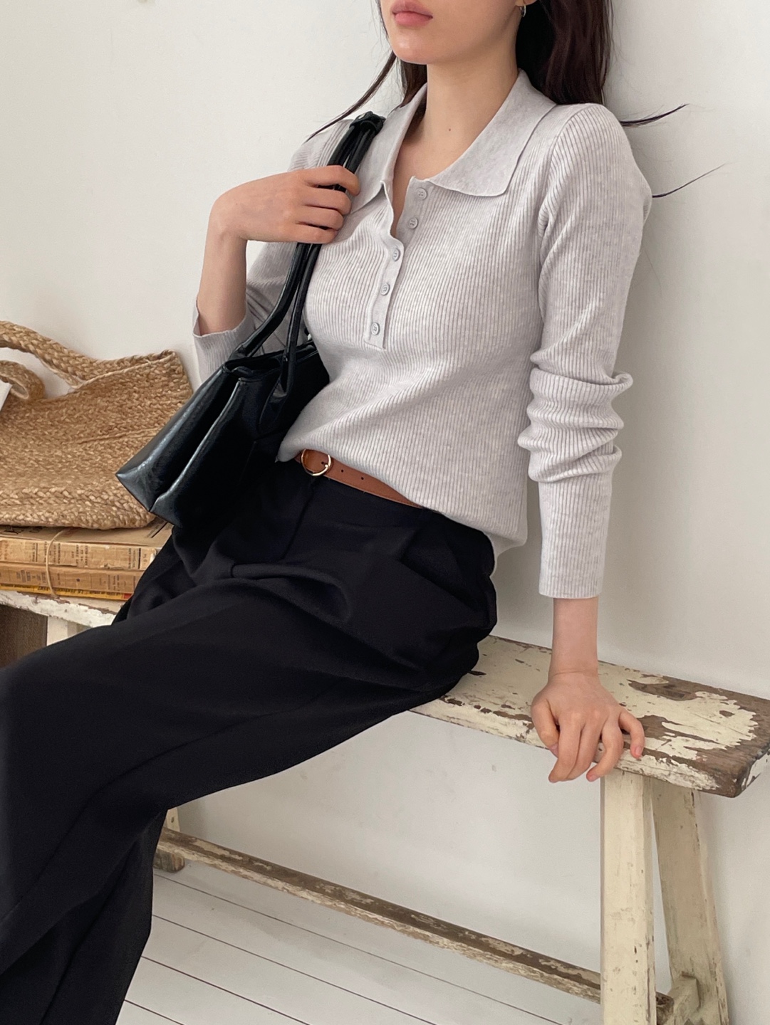 ボタンカラーベーシック長袖ニット | 詳細画像11