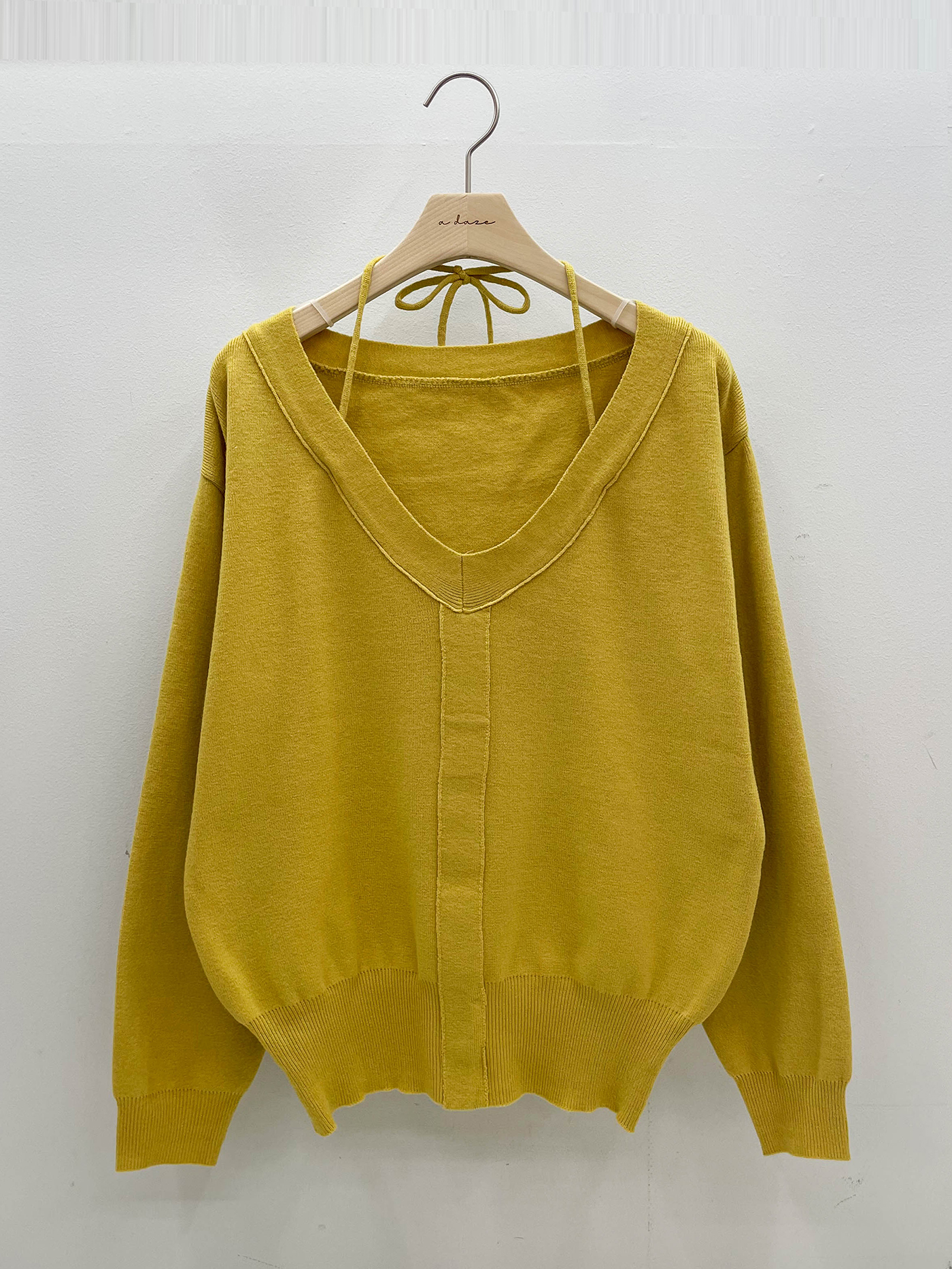 Vネックドローストリング長袖ニット | 詳細画像15