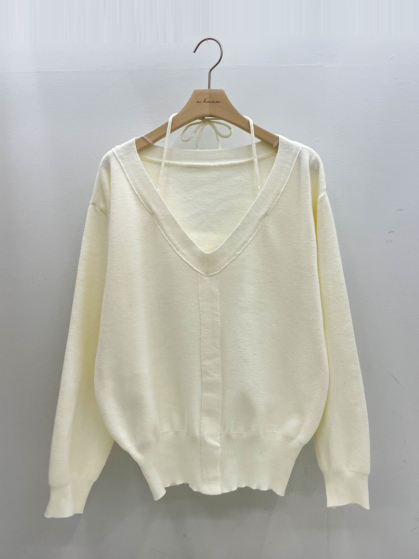 Vネックドローストリング長袖ニット | 詳細画像16