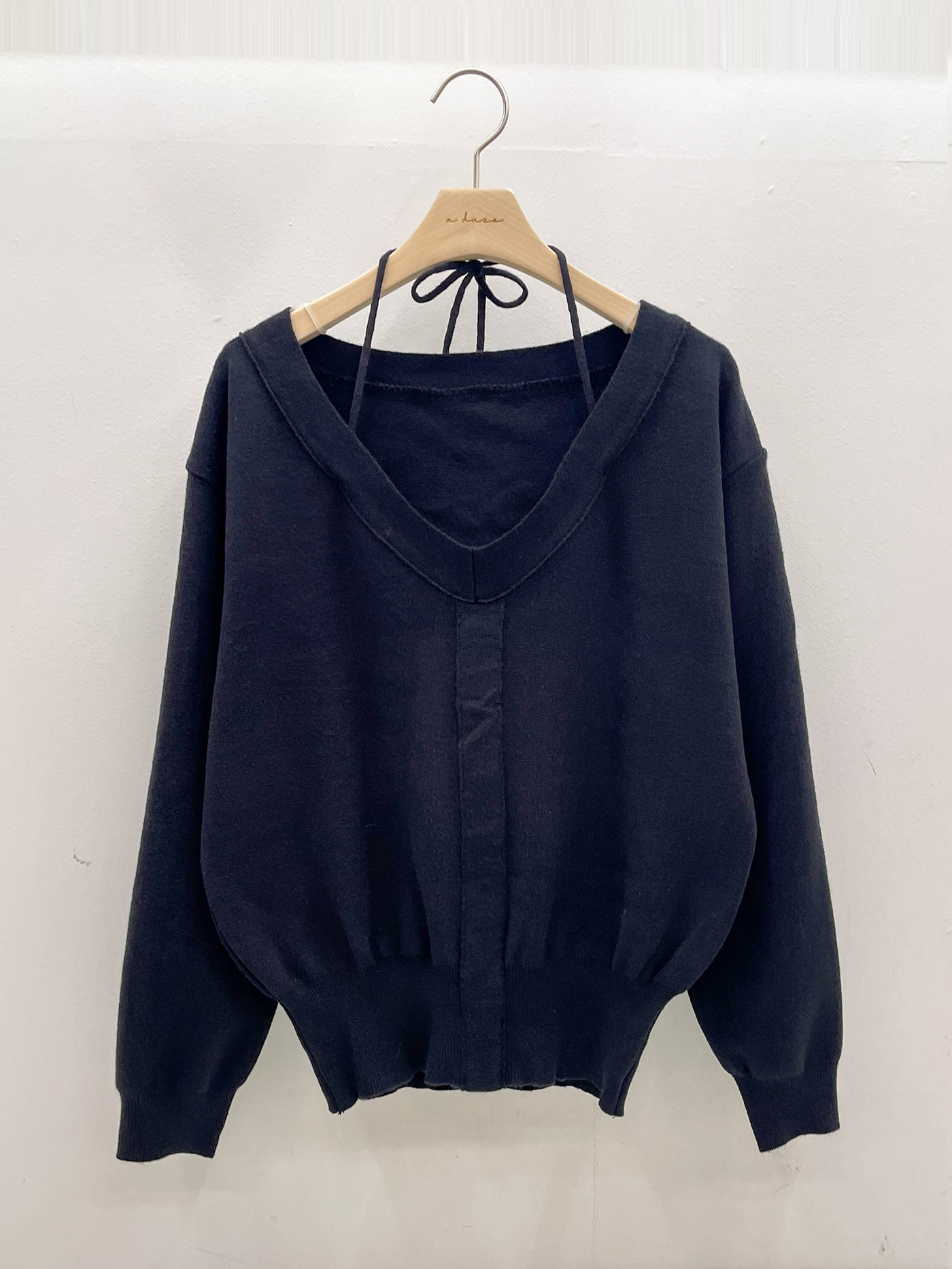 Vネックドローストリング長袖ニット | 詳細画像18