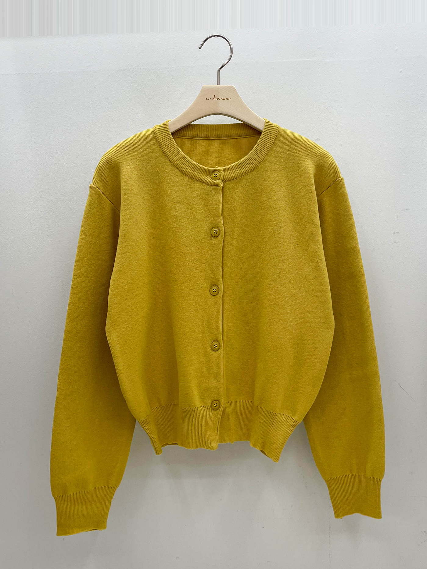 ニットボタンラウンドネックベーシック長袖カーディガン | 詳細画像14