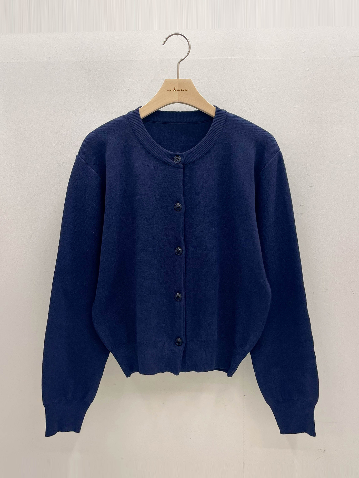 ニットボタンラウンドネックベーシック長袖カーディガン | 詳細画像17