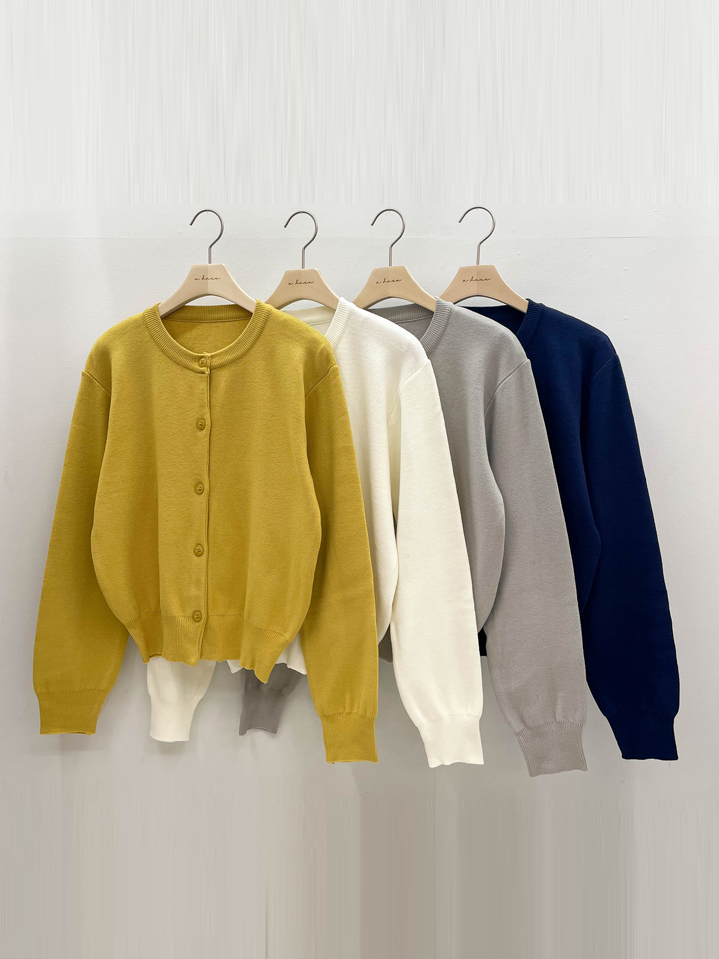 ニットボタンラウンドネックベーシック長袖カーディガン | 詳細画像18