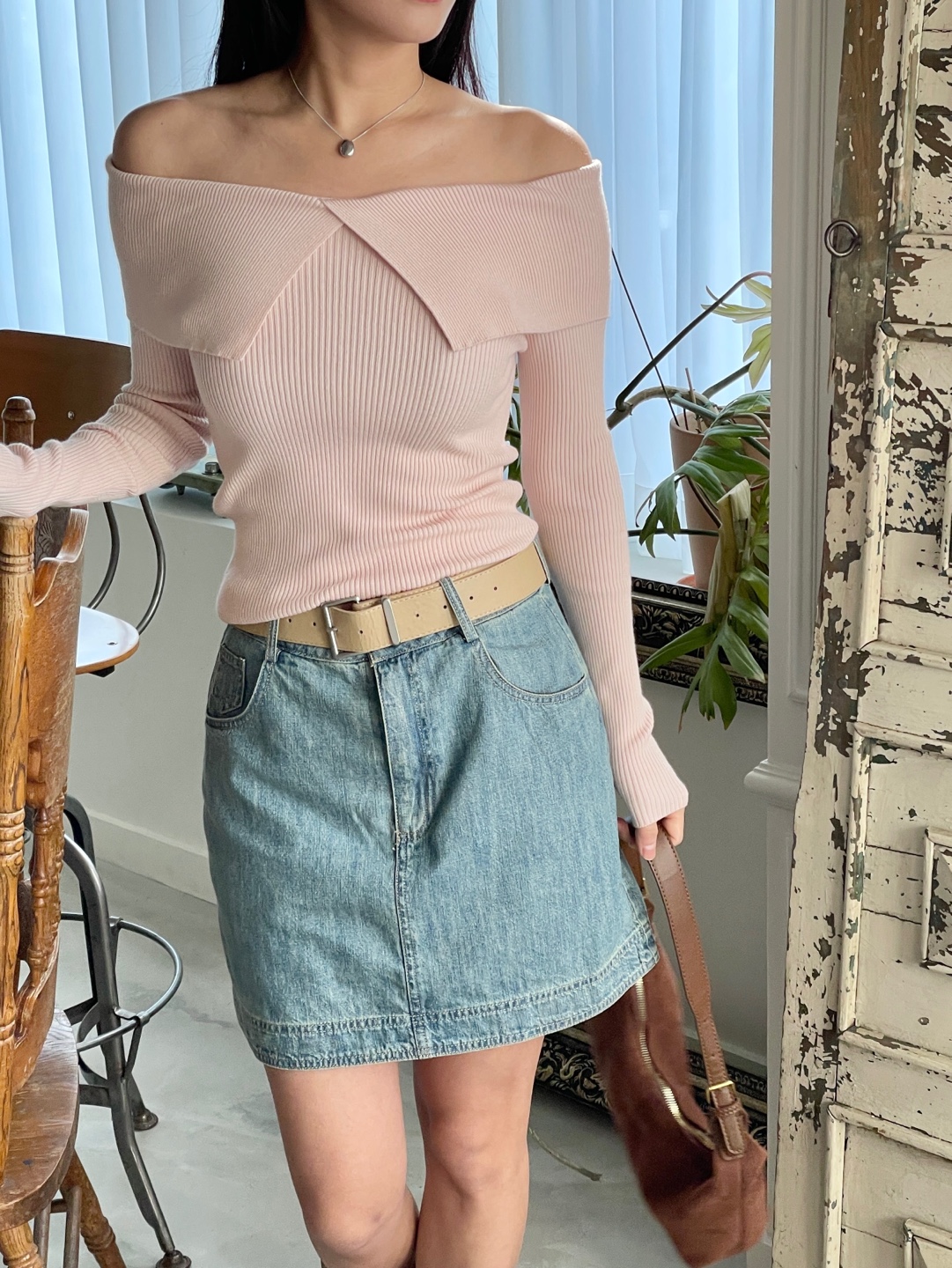 オフショルダーベーシック長袖ニット | 詳細画像16