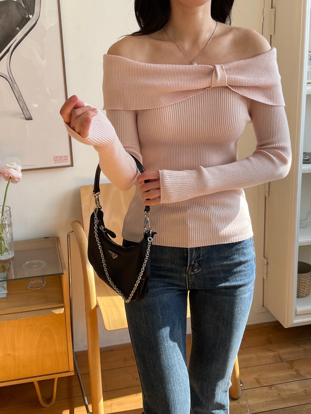 オフショルダーベーシック長袖ニット | 詳細画像15