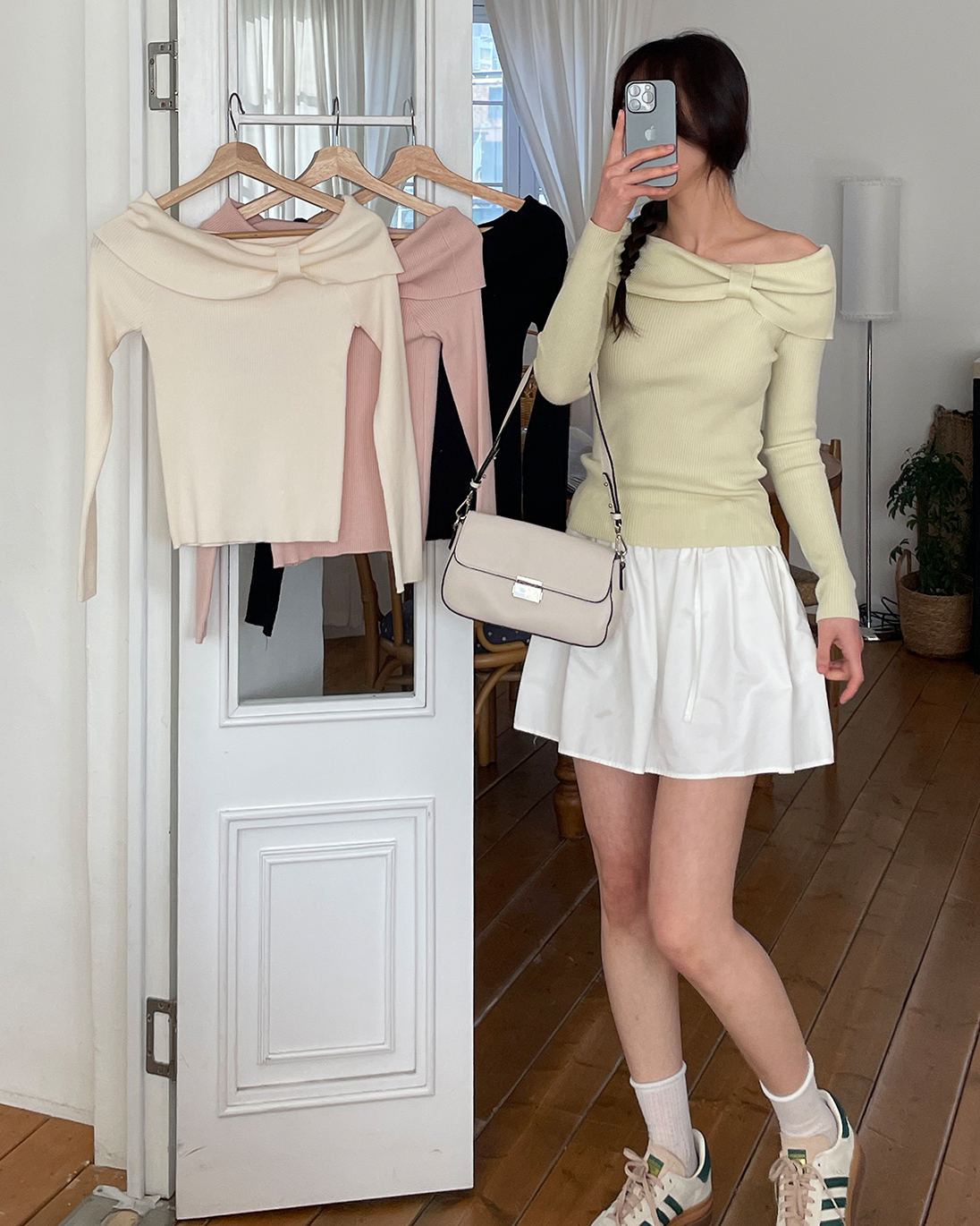 オフショルダーベーシック長袖ニット | 詳細画像2