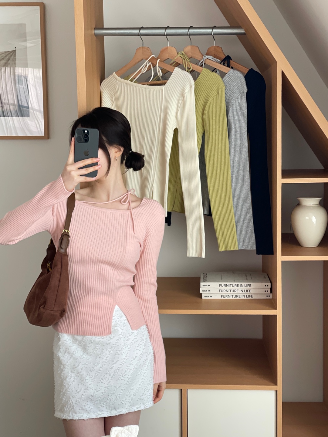 ドローストリングスリットベーシック長袖ニット | 詳細画像3