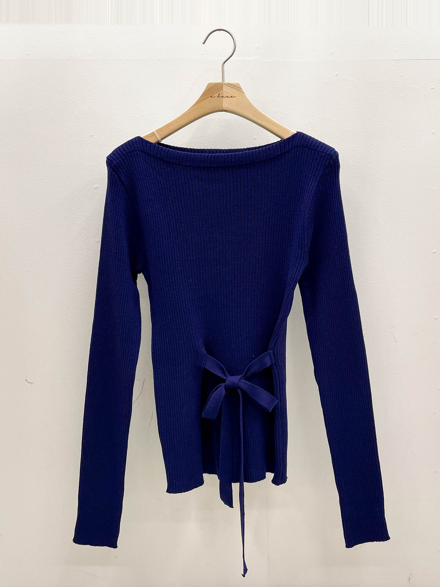 ラウンドネックドローストリングベーシック長袖ニット | 詳細画像18