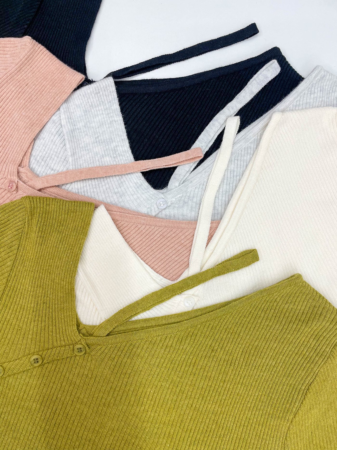 ドローストリングベーシックアンバランス長袖ニット | 詳細画像4