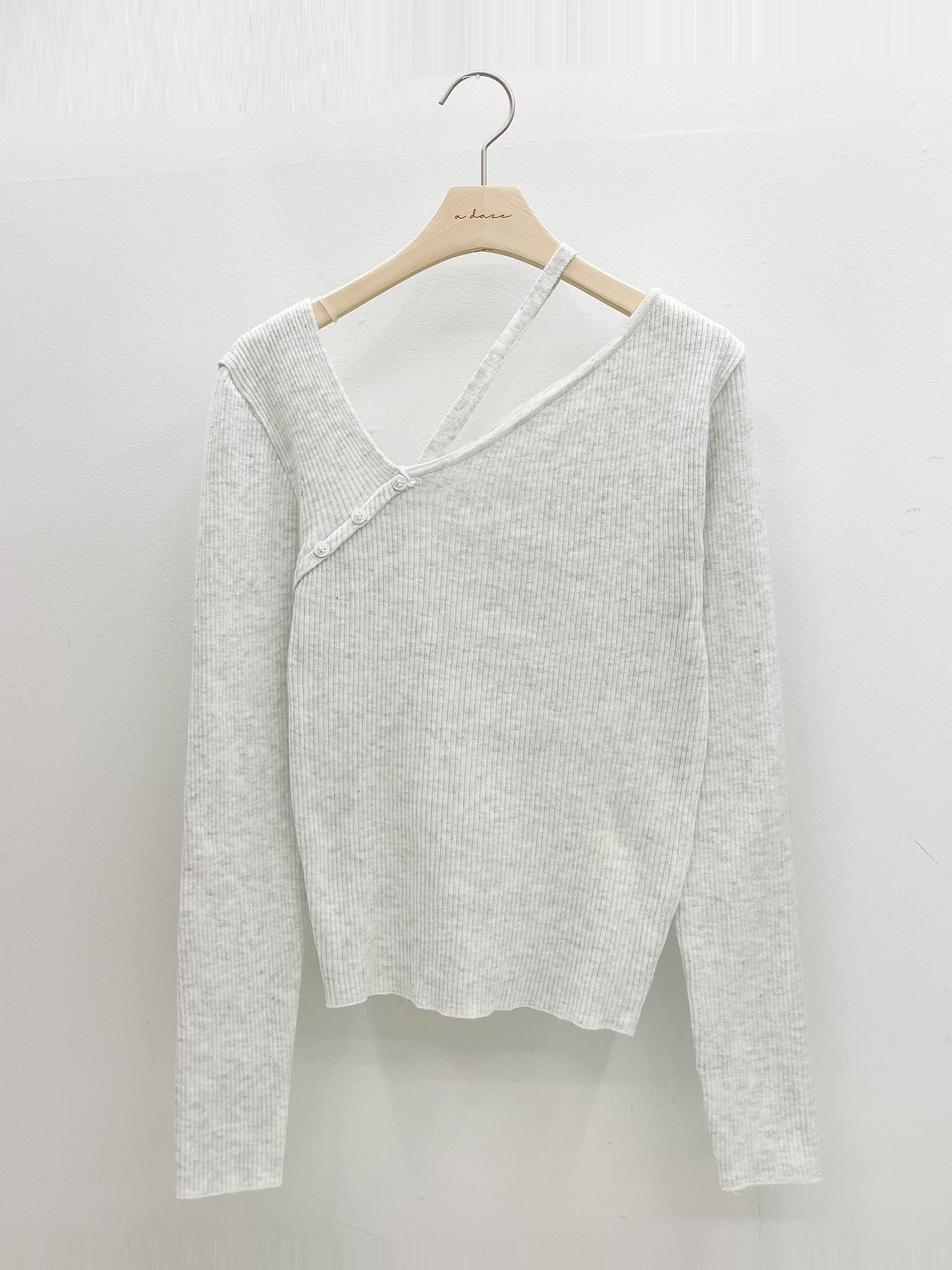 ドローストリングベーシックアンバランス長袖ニット | 詳細画像15