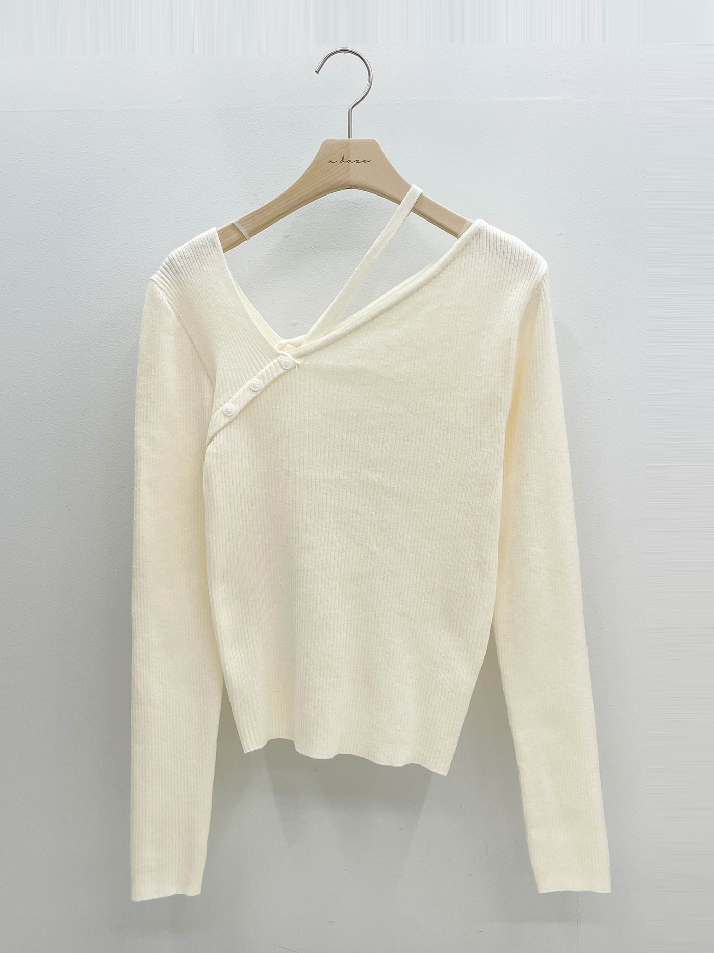 ドローストリングベーシックアンバランス長袖ニット | 詳細画像16