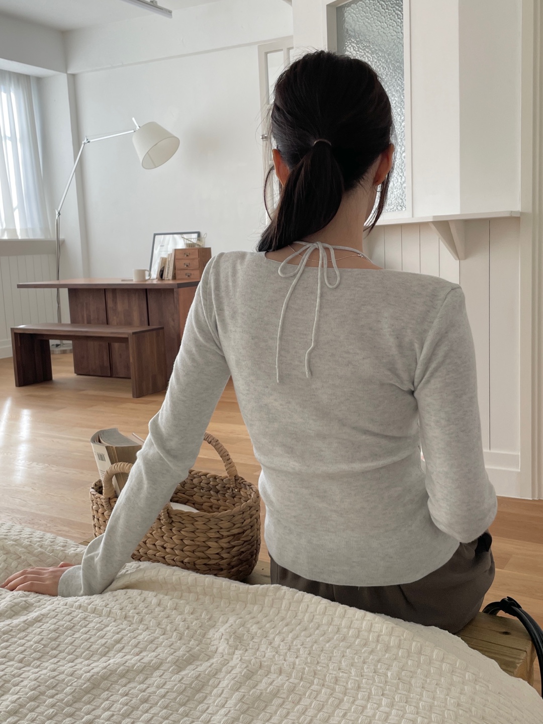 ホルターネックベーシック長袖ニット | 詳細画像6