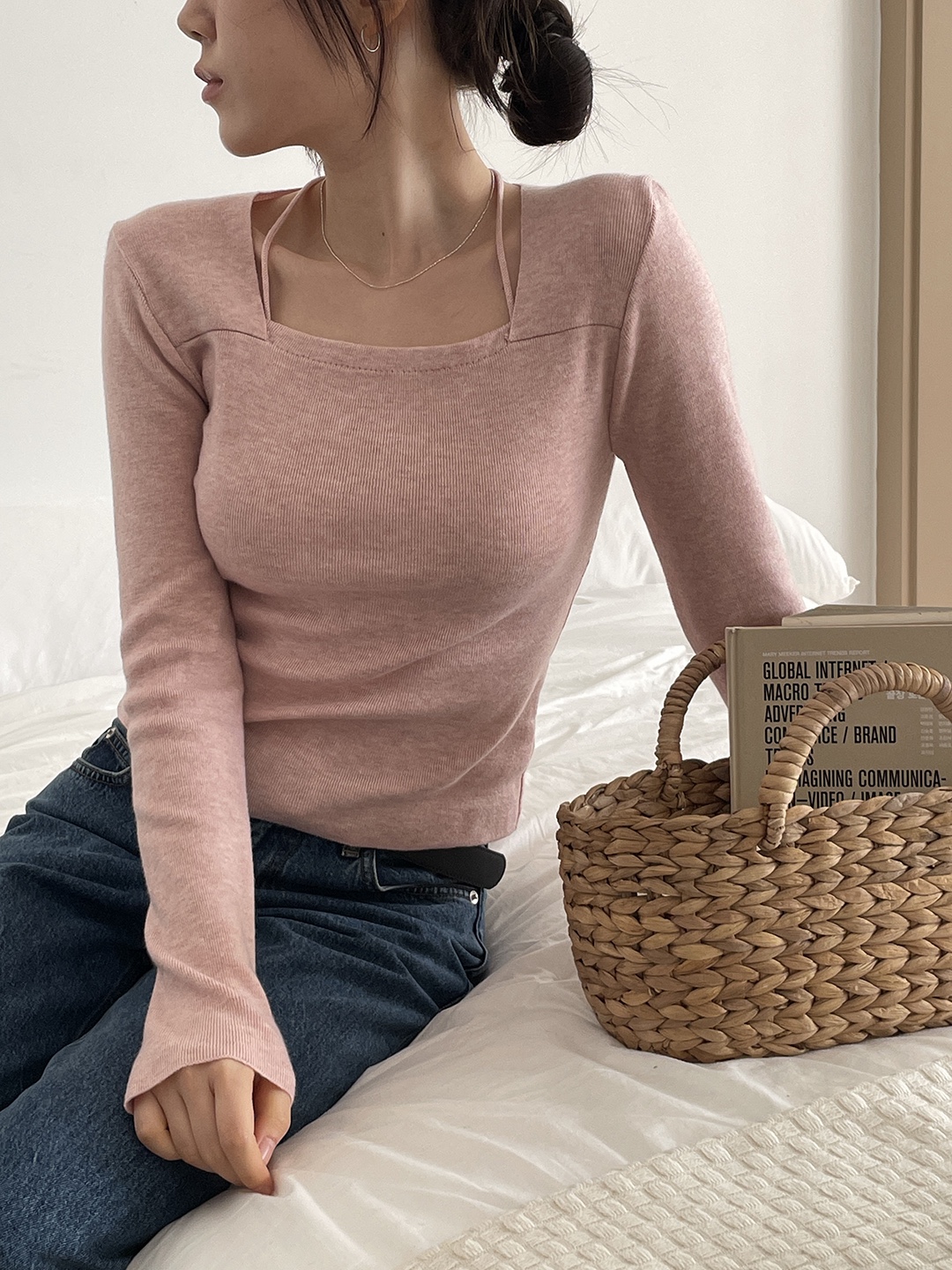 ホルターネックベーシック長袖ニット | 詳細画像13