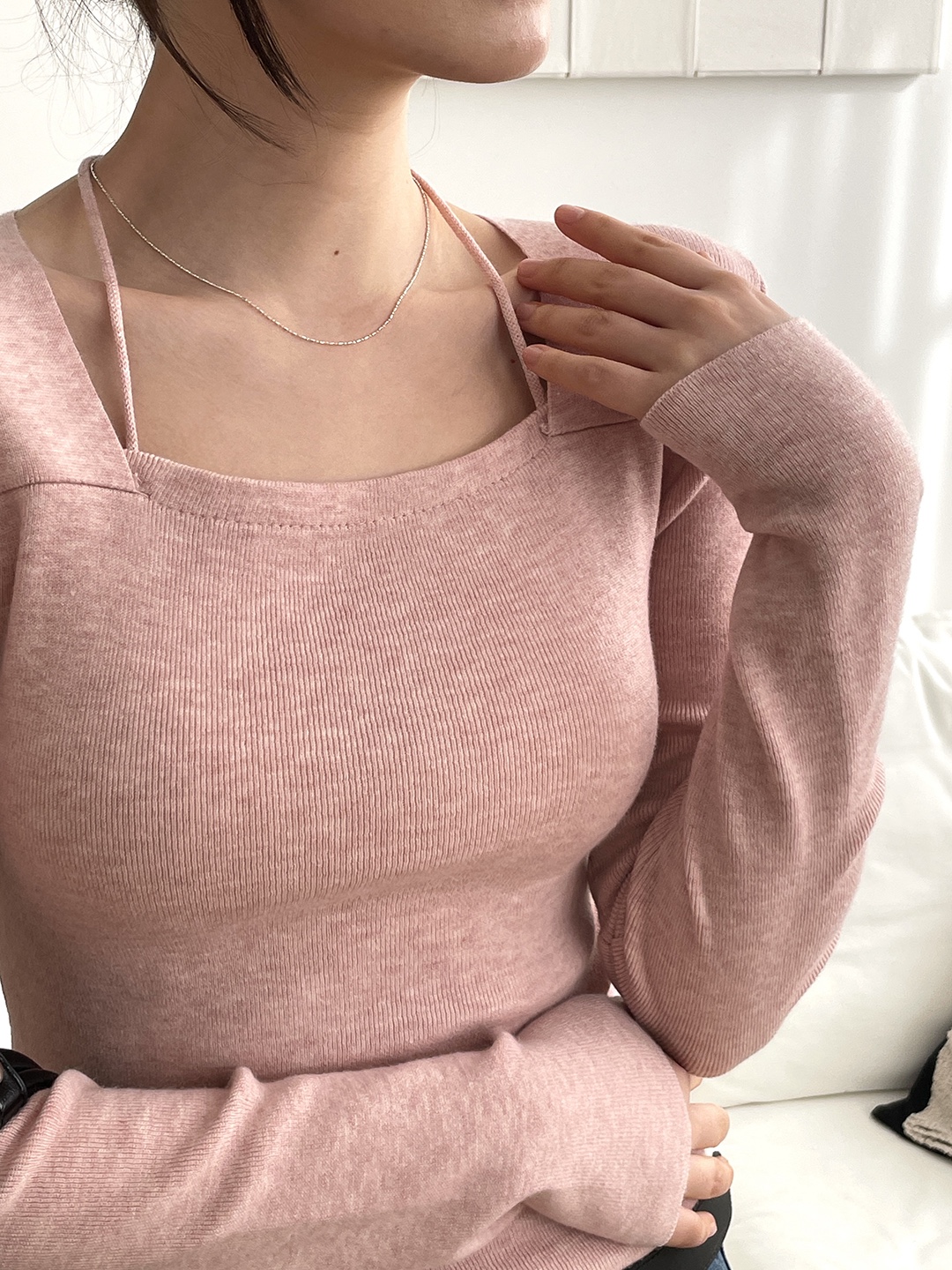 ホルターネックベーシック長袖ニット | 詳細画像9