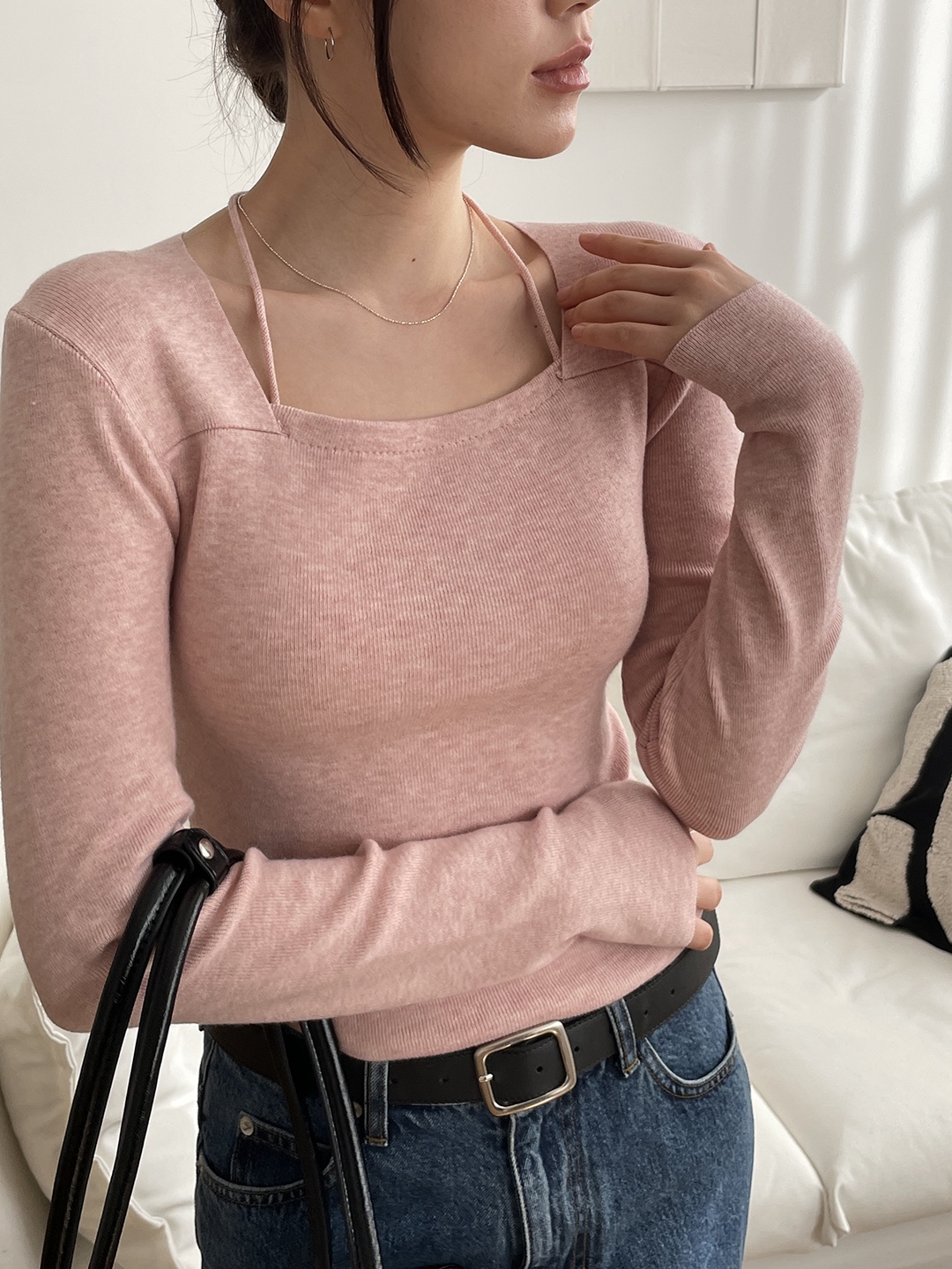 ホルターネックベーシック長袖ニット | 詳細画像10