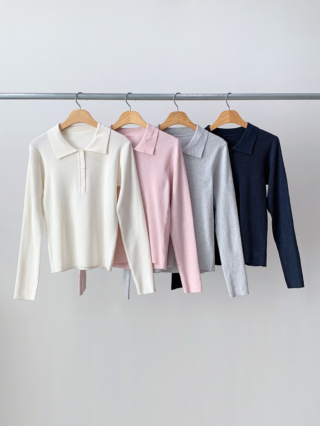 リブカラーハーフボタンカラーTシャツ | 詳細画像3