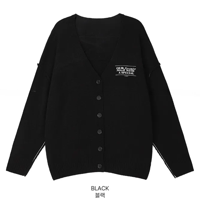 ボタンVネックオーバーサイズカラーカーディガン | 詳細画像15