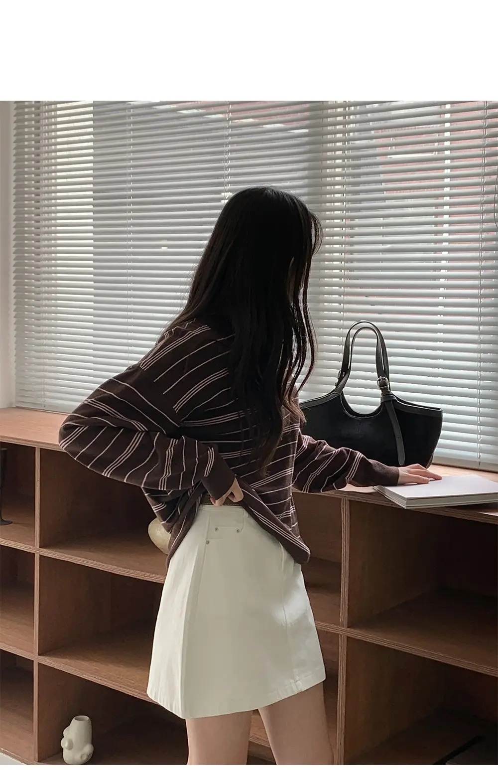 カラーハーフボタンボーダーカラーニット | 詳細画像9