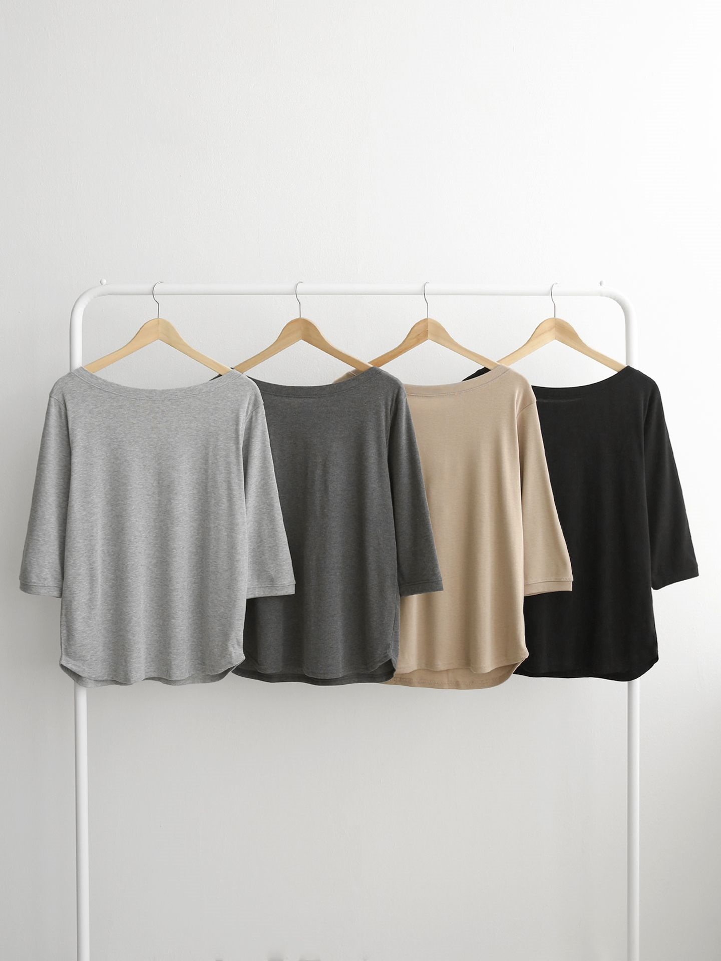 ボートネックロング7分袖無地Tシャツ | 詳細画像2