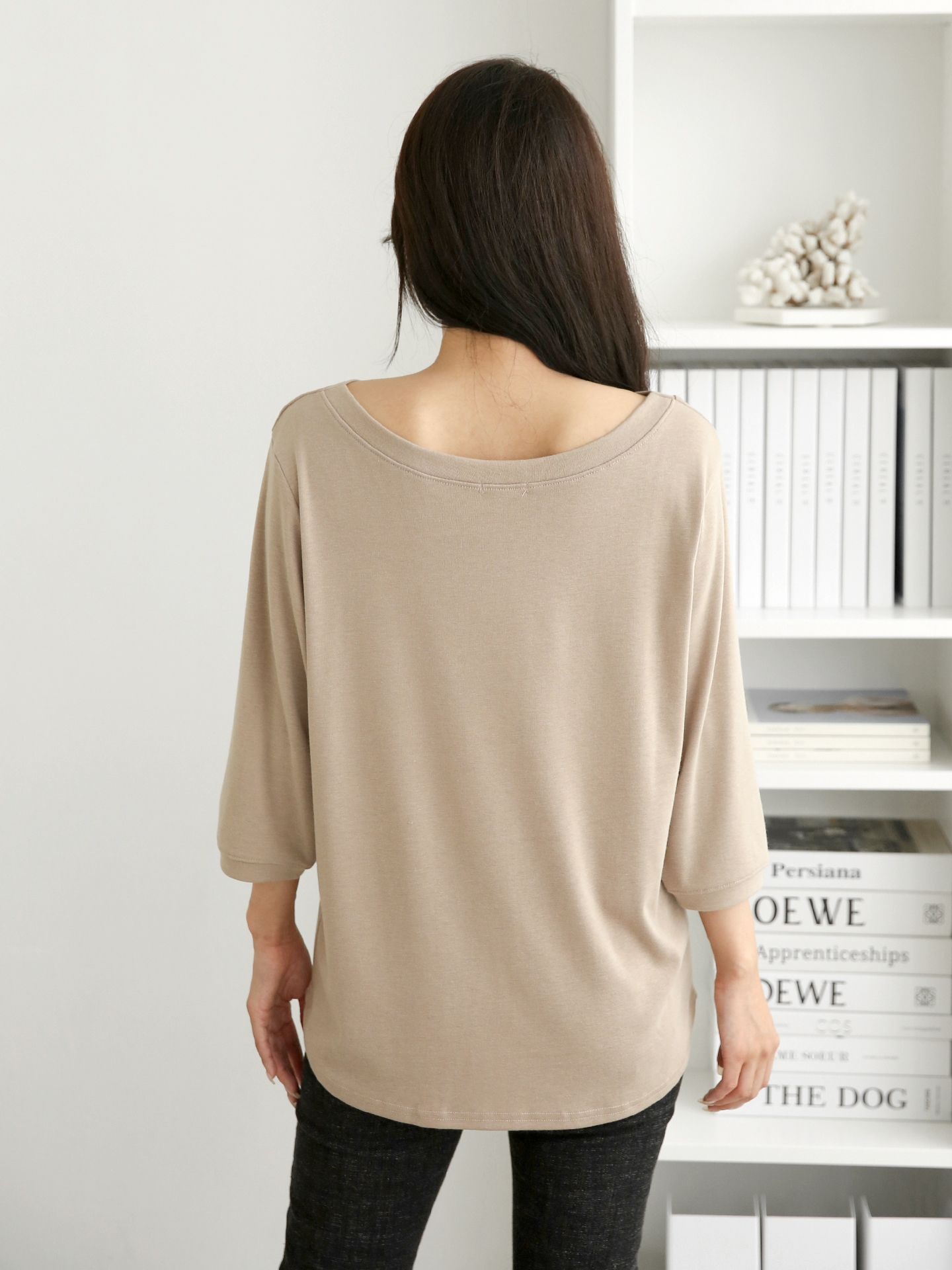 ボートネックロング7分袖無地Tシャツ | 詳細画像9