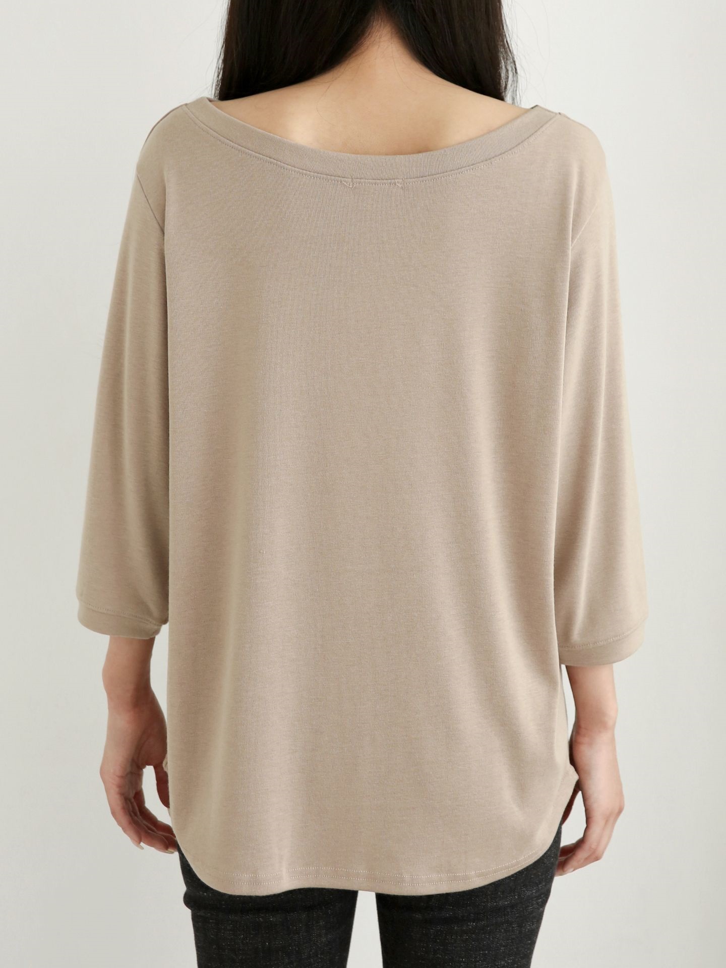 ボートネックロング7分袖無地Tシャツ | 詳細画像13