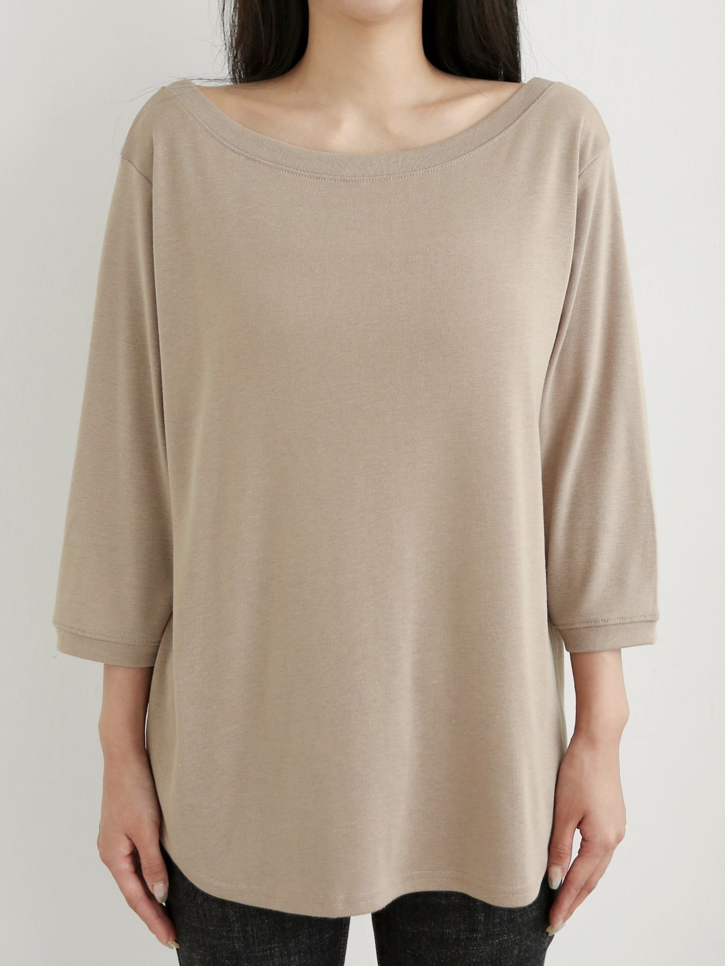 ボートネックロング7分袖無地Tシャツ | 詳細画像14