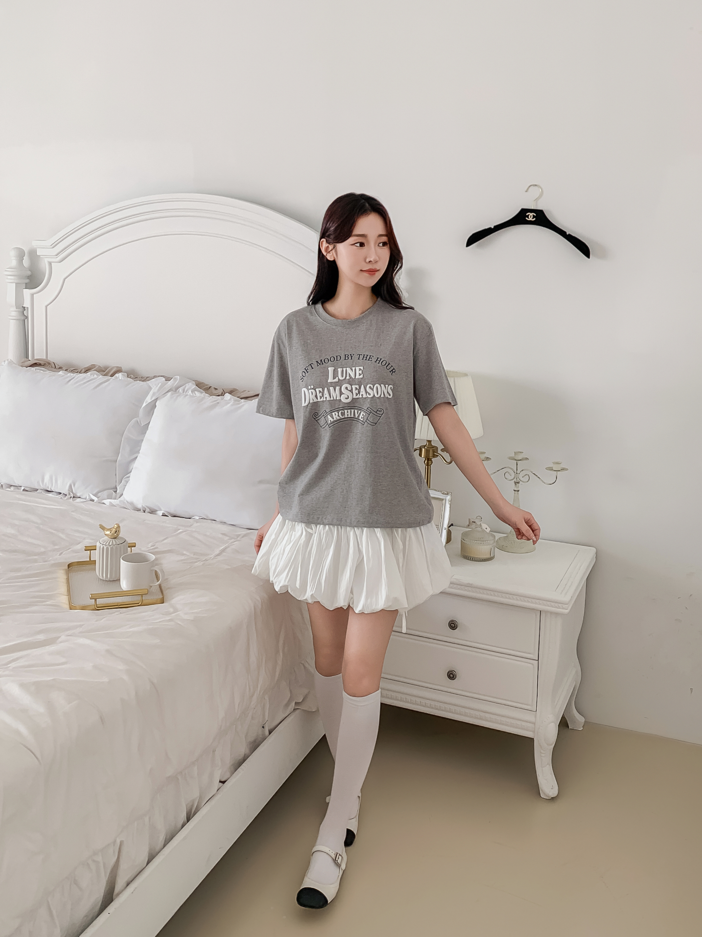 コットンラウンドネック半袖レタリングTシャツ | 詳細画像4