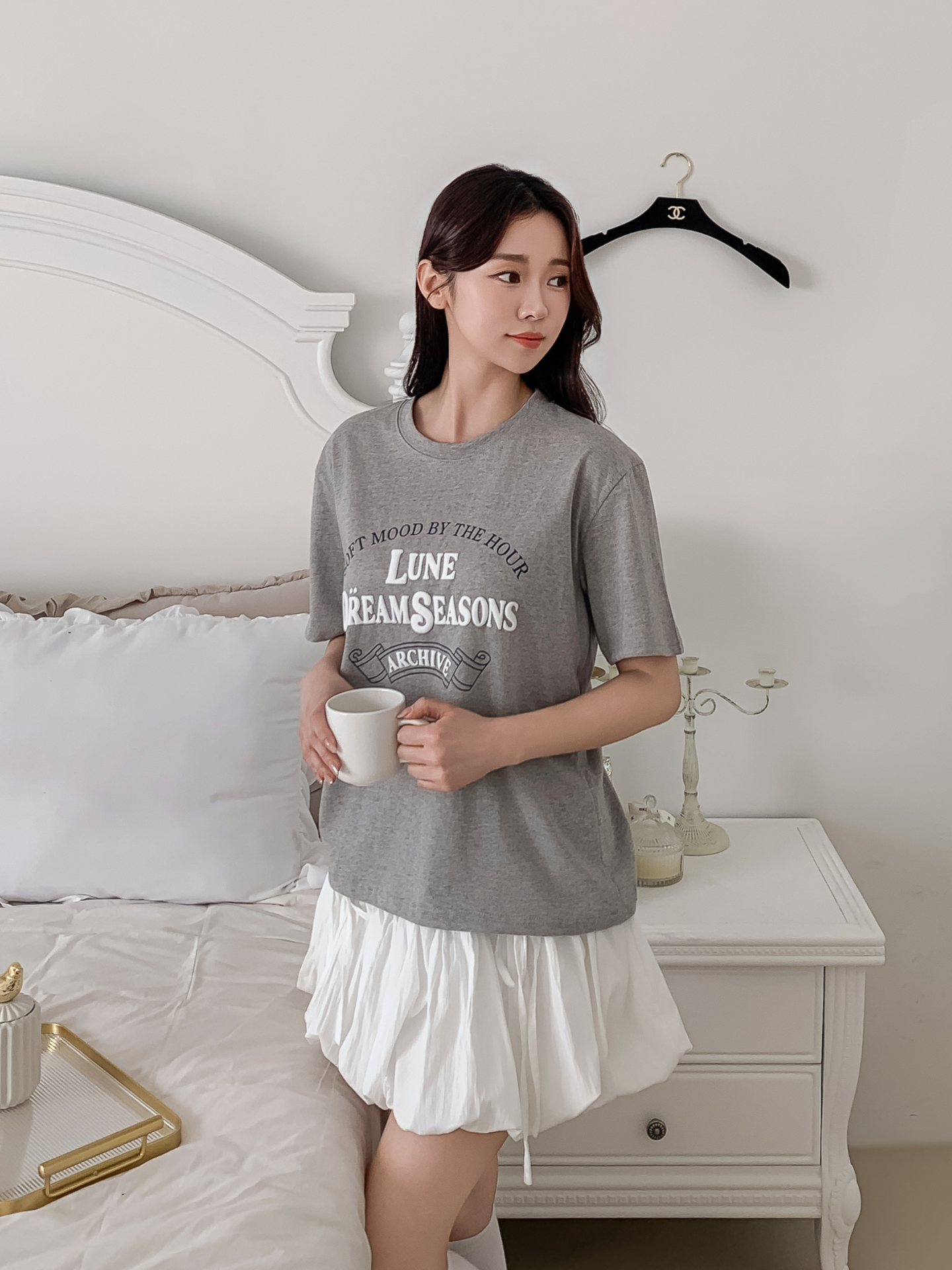 コットンラウンドネック半袖レタリングTシャツ | 詳細画像6