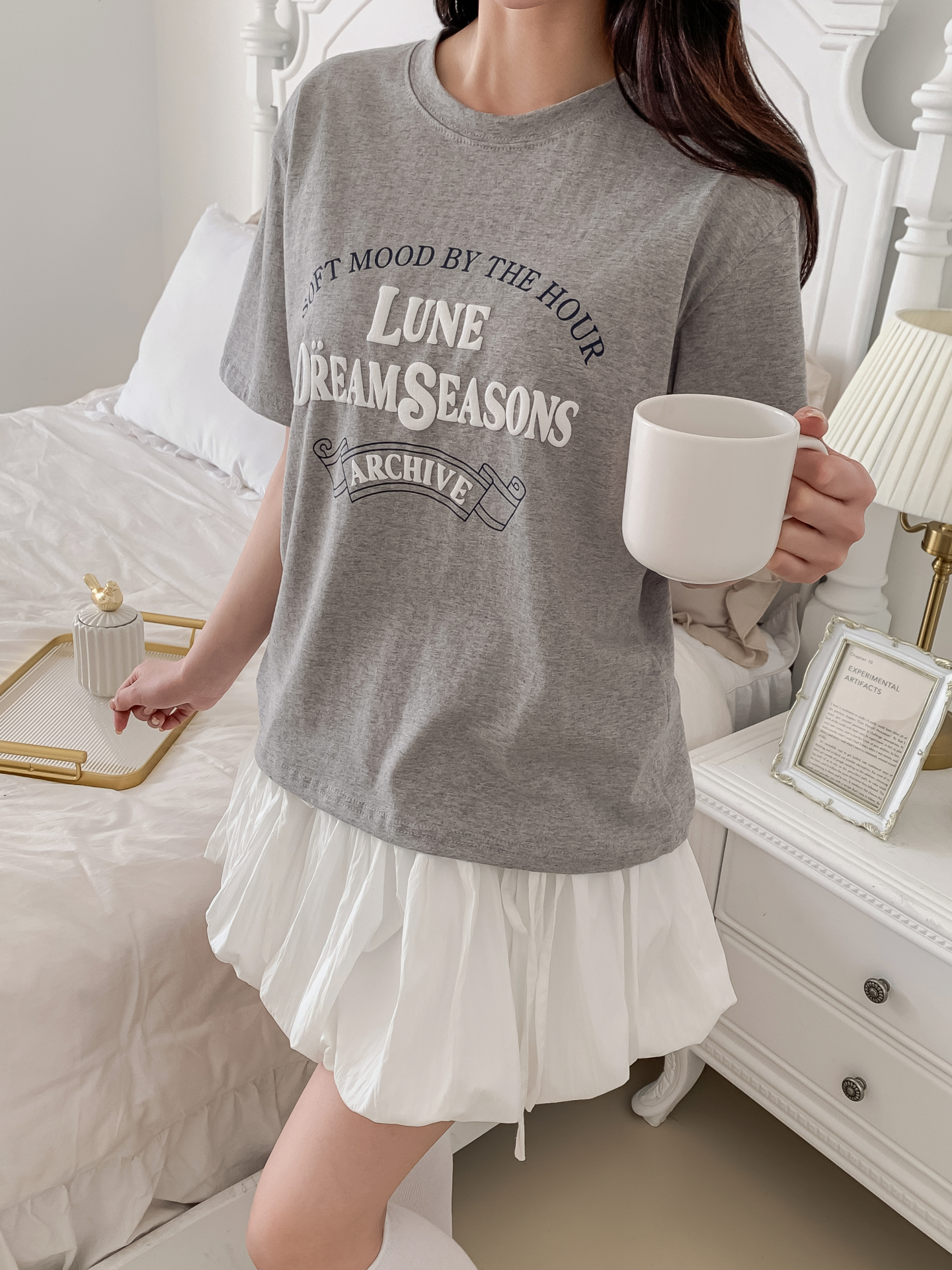 コットンラウンドネック半袖レタリングTシャツ | 詳細画像9