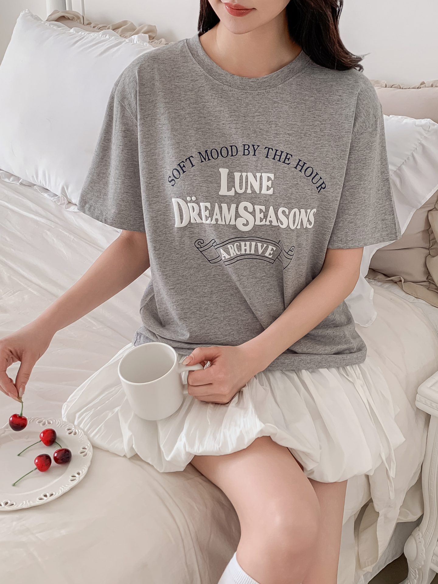 コットンラウンドネック半袖レタリングTシャツ | 詳細画像12