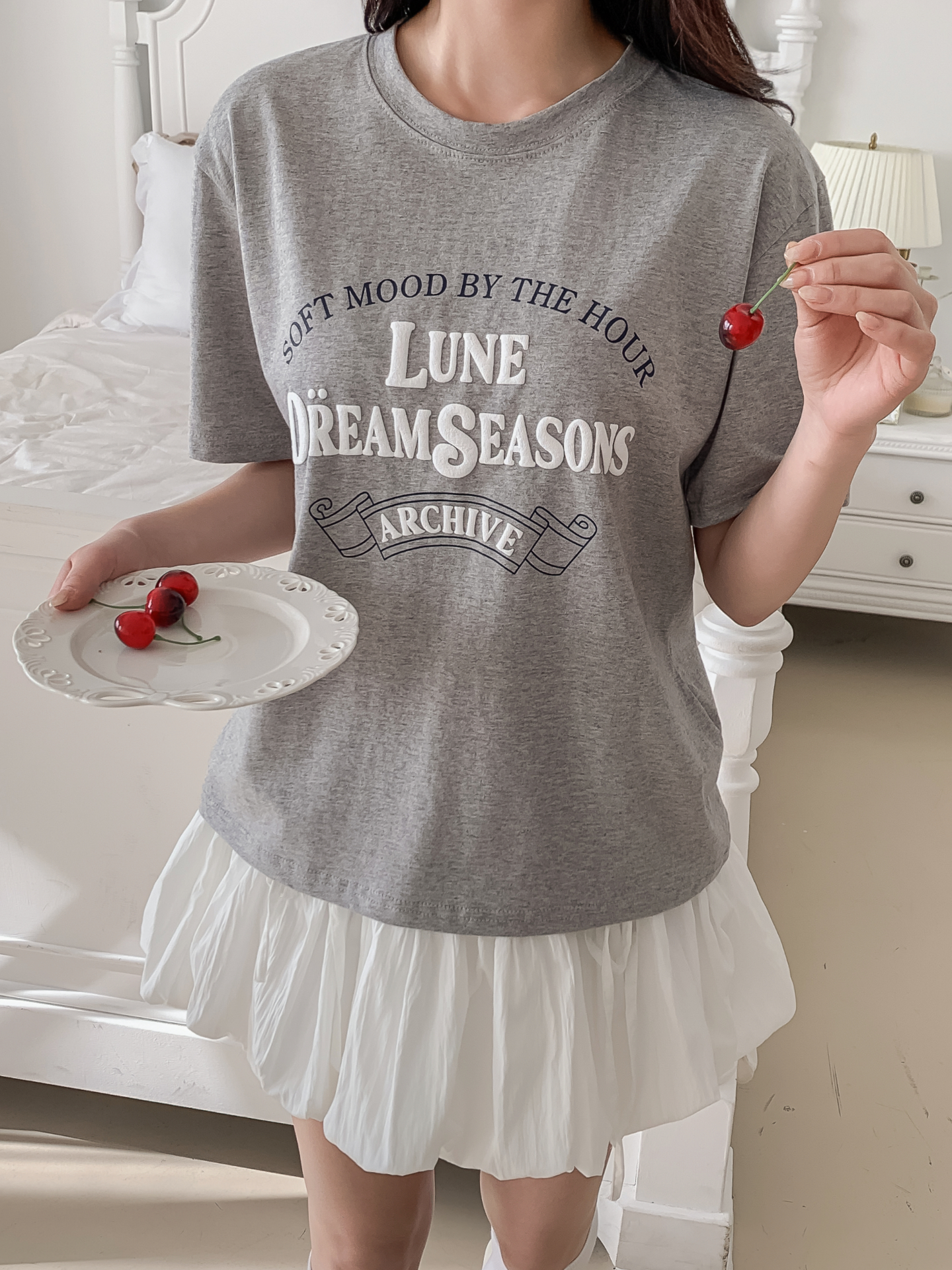 コットンラウンドネック半袖レタリングTシャツ | 詳細画像15