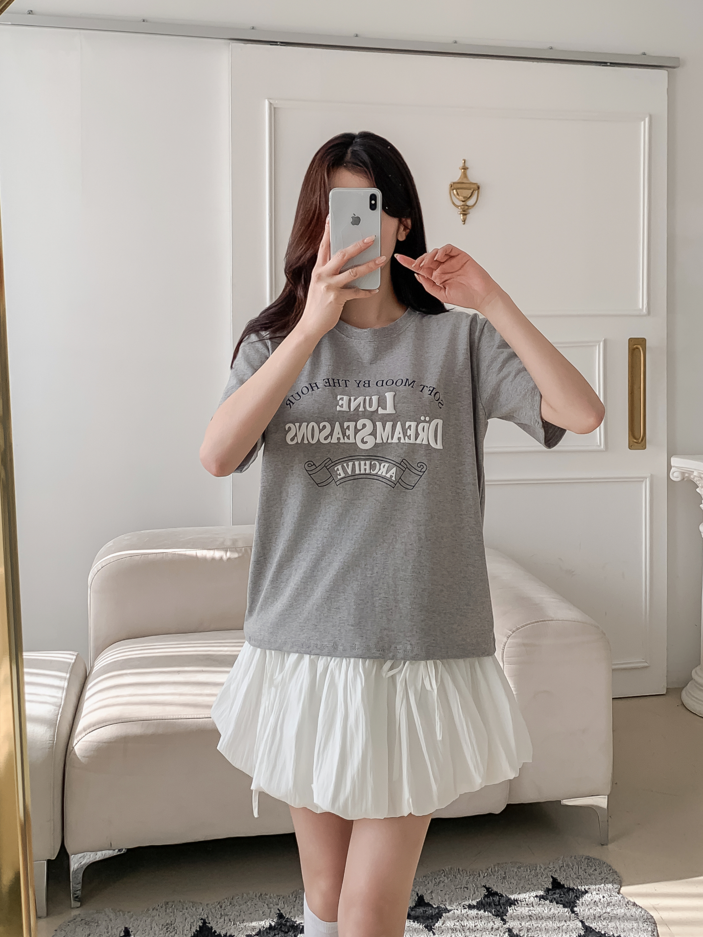 コットンラウンドネック半袖レタリングTシャツ | 詳細画像17