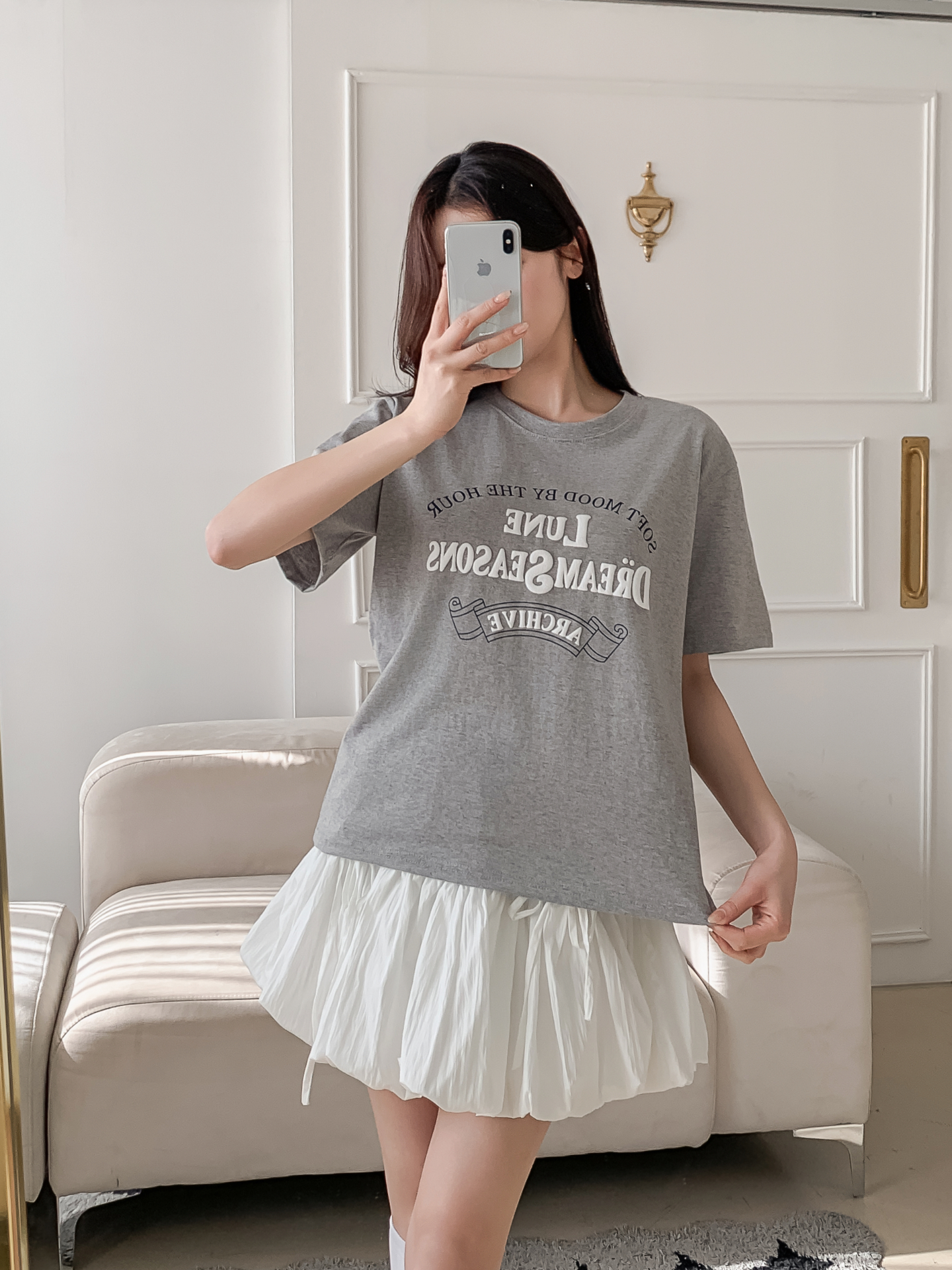 コットンラウンドネック半袖レタリングTシャツ | 詳細画像19