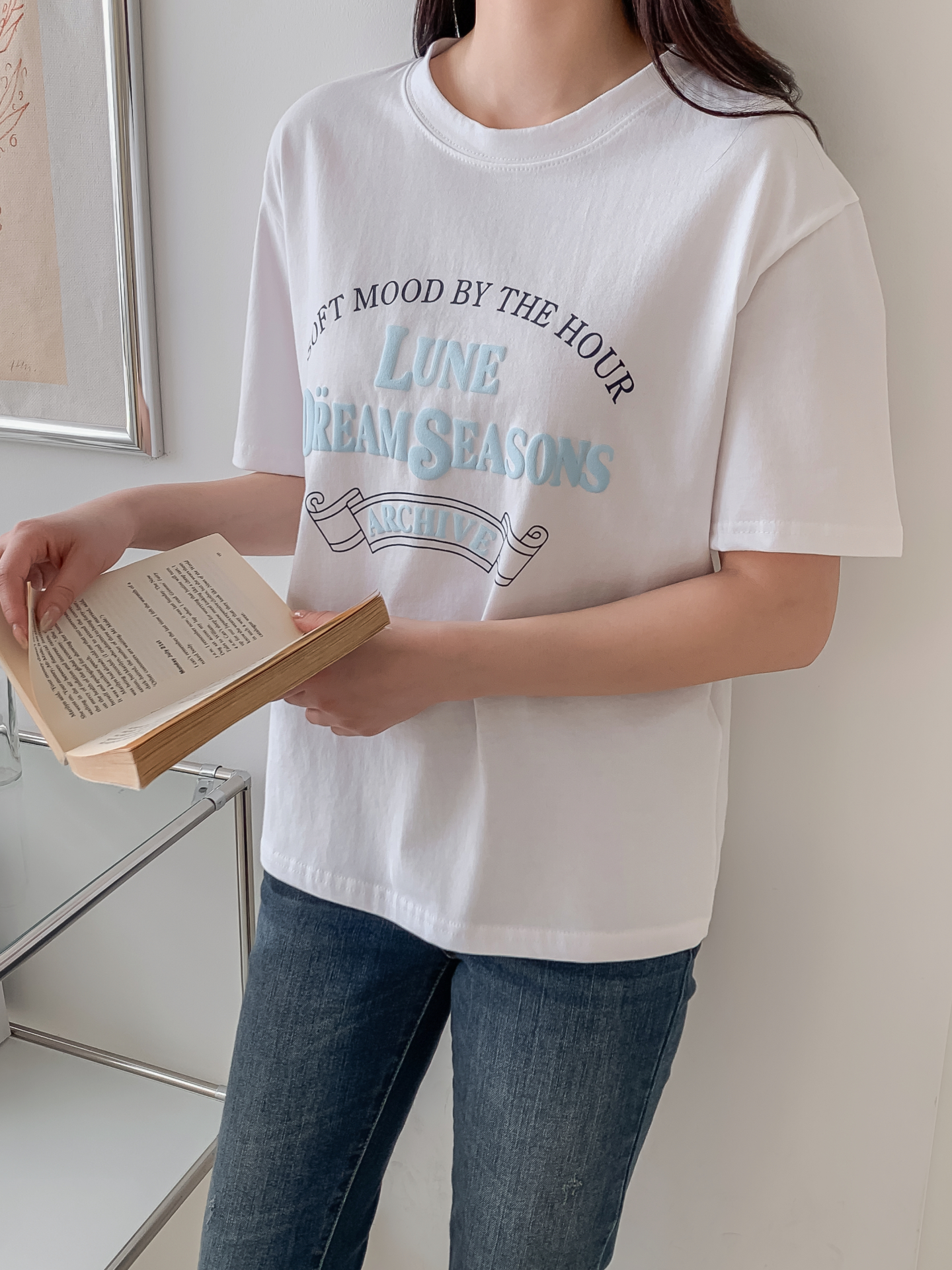 コットンラウンドネック半袖レタリングTシャツ | 詳細画像21