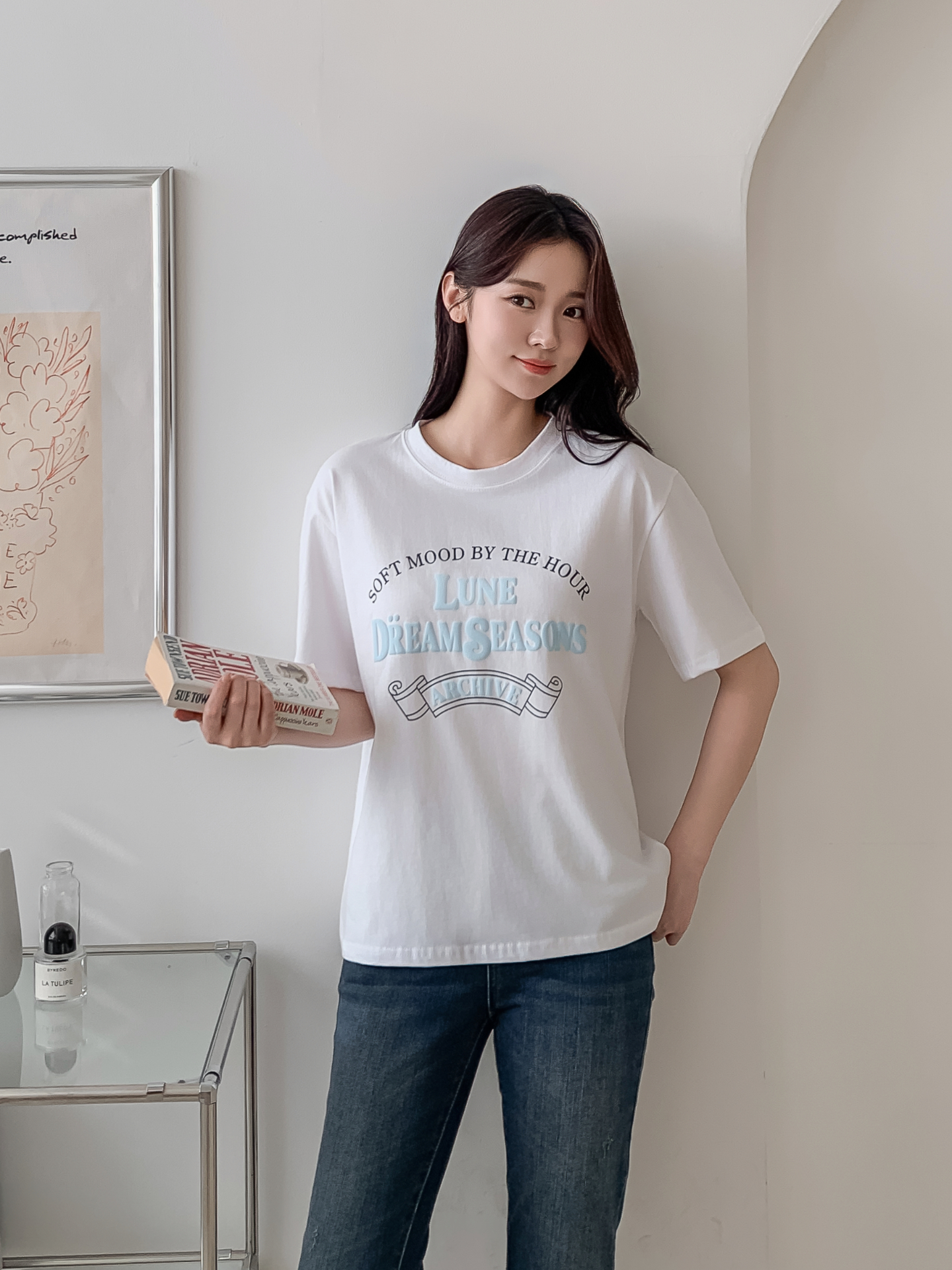 コットンラウンドネック半袖レタリングTシャツ | 詳細画像22