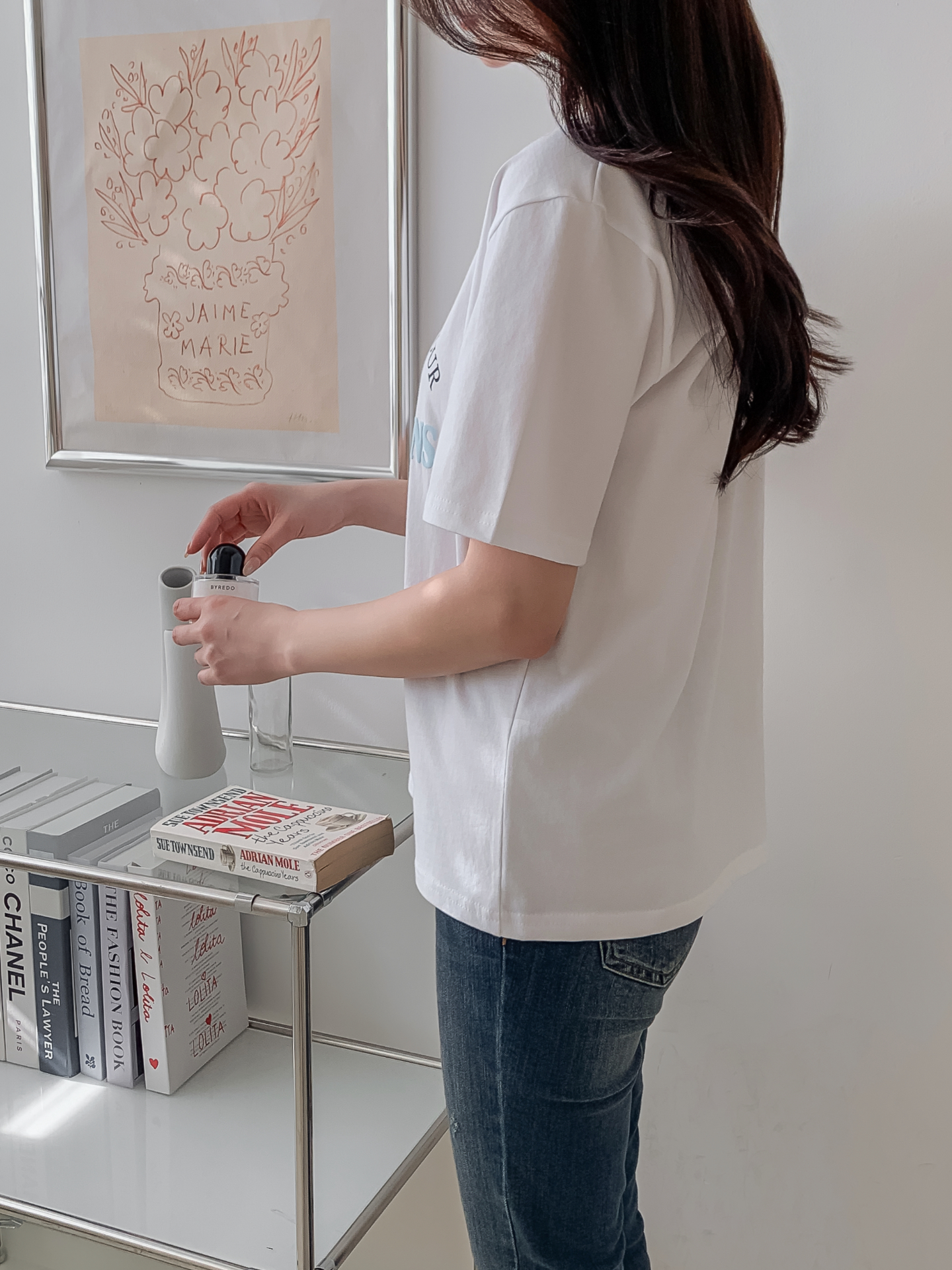 コットンラウンドネック半袖レタリングTシャツ | 詳細画像23