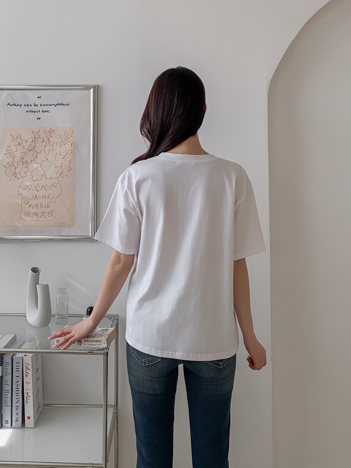 コットンラウンドネック半袖レタリングTシャツ | 詳細画像24