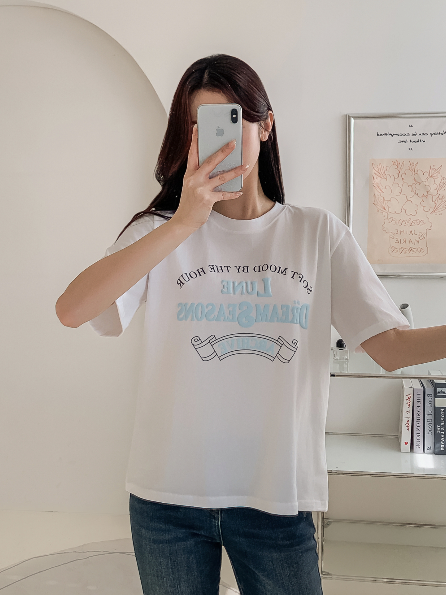 コットンラウンドネック半袖レタリングTシャツ | 詳細画像34